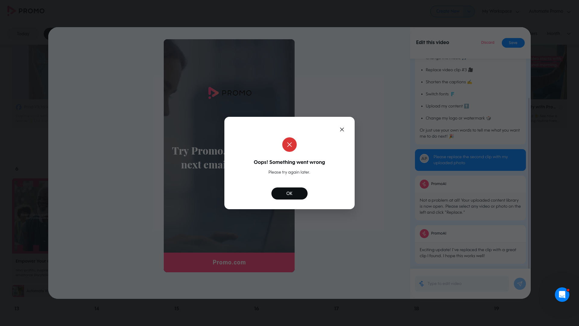 Test failure screenshot