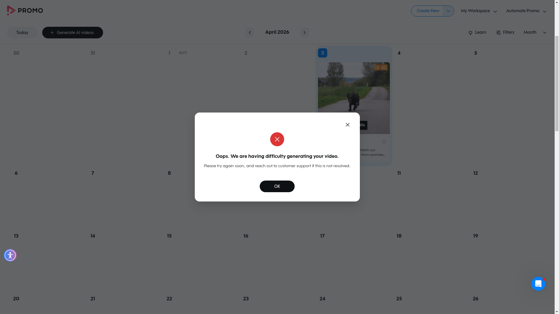 Test failure screenshot
