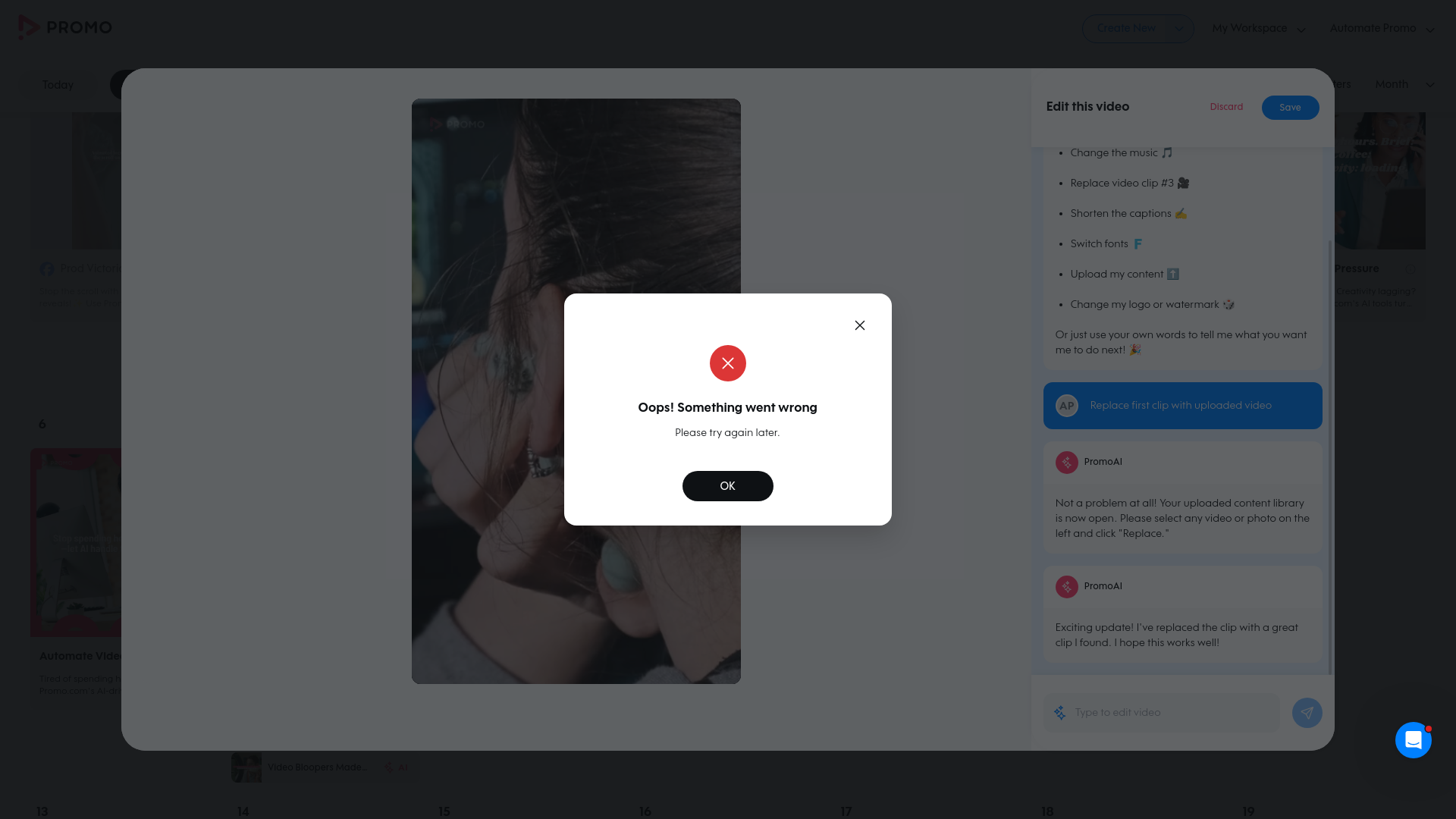 Test failure screenshot