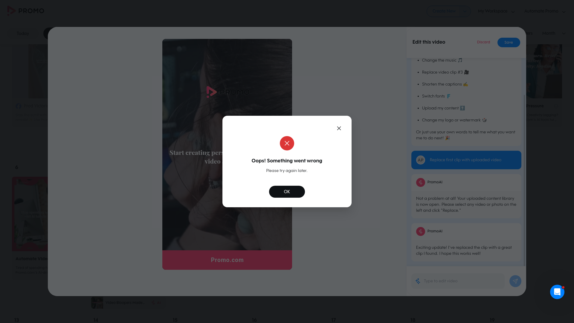 Test failure screenshot