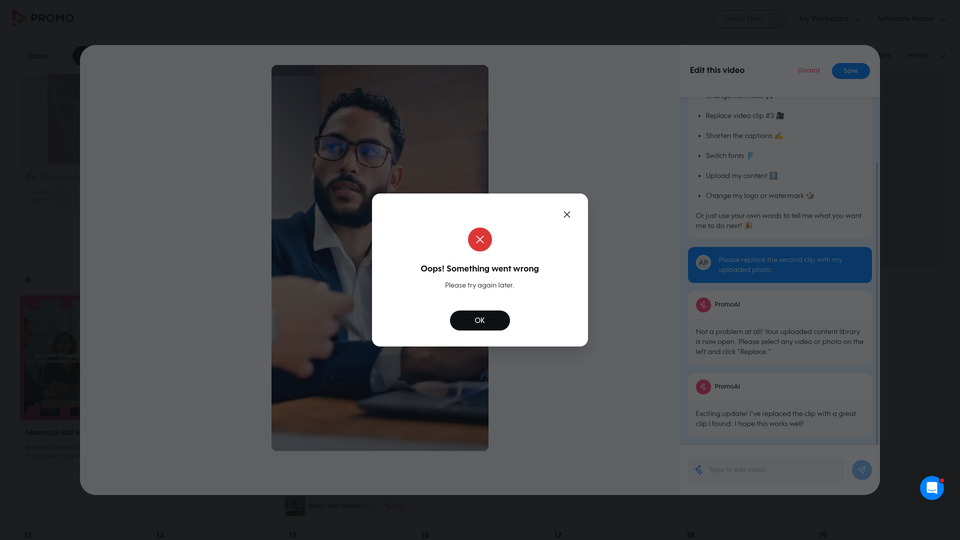 Test failure screenshot