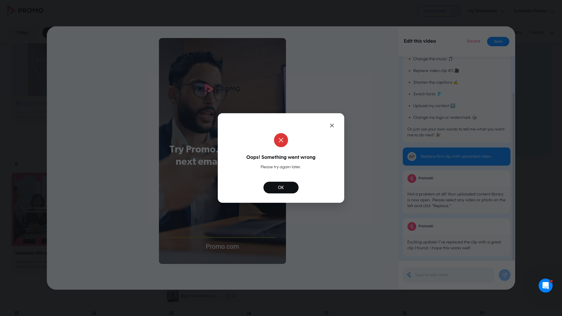 Test failure screenshot