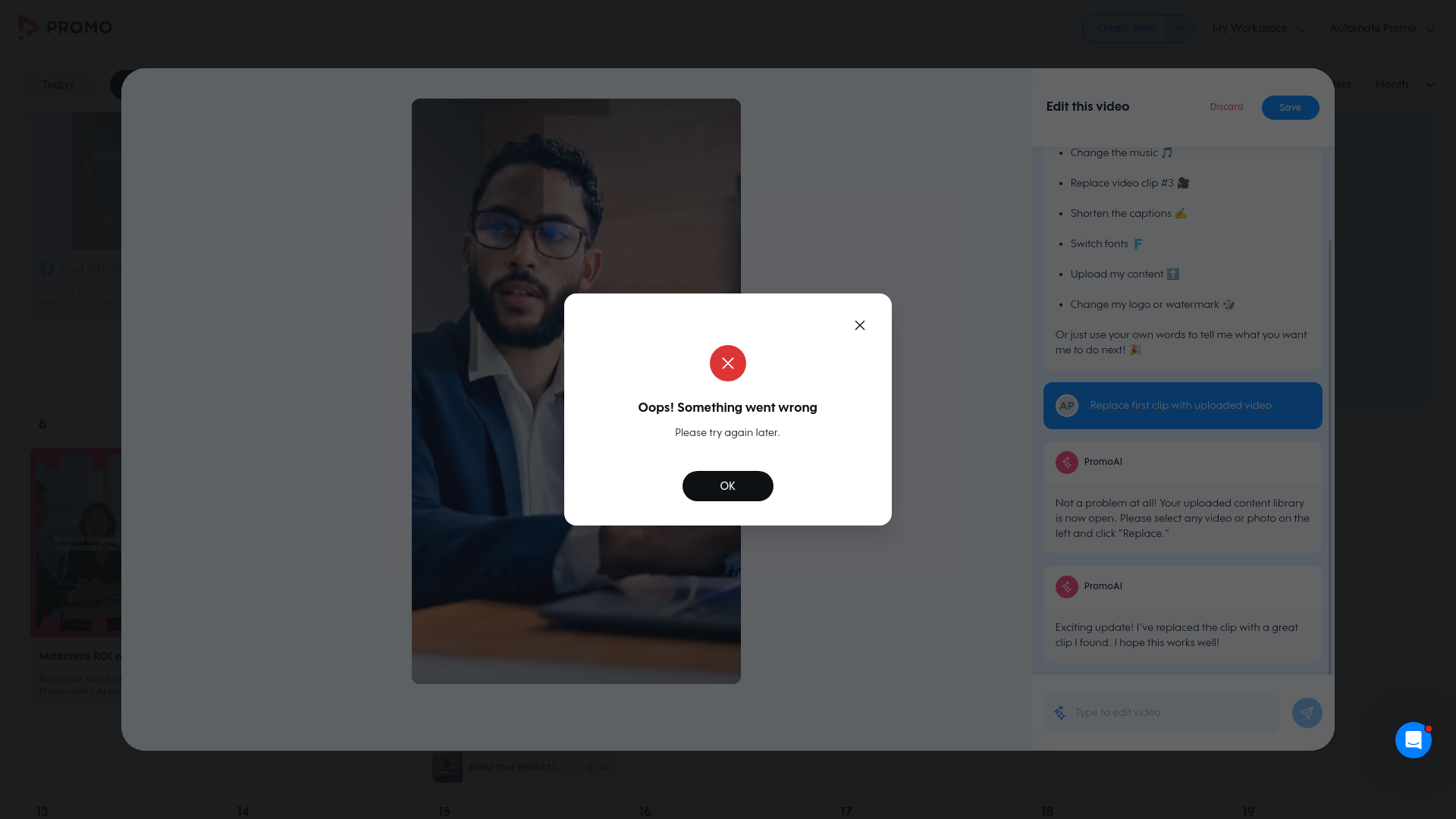 Test failure screenshot