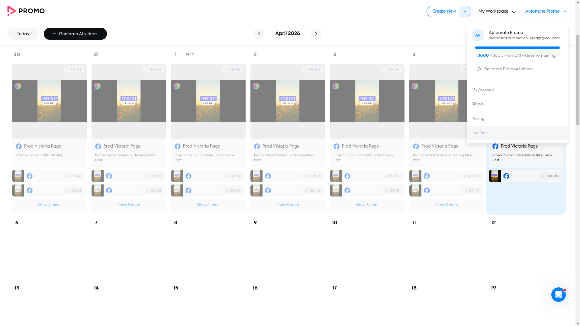 Test failure screenshot