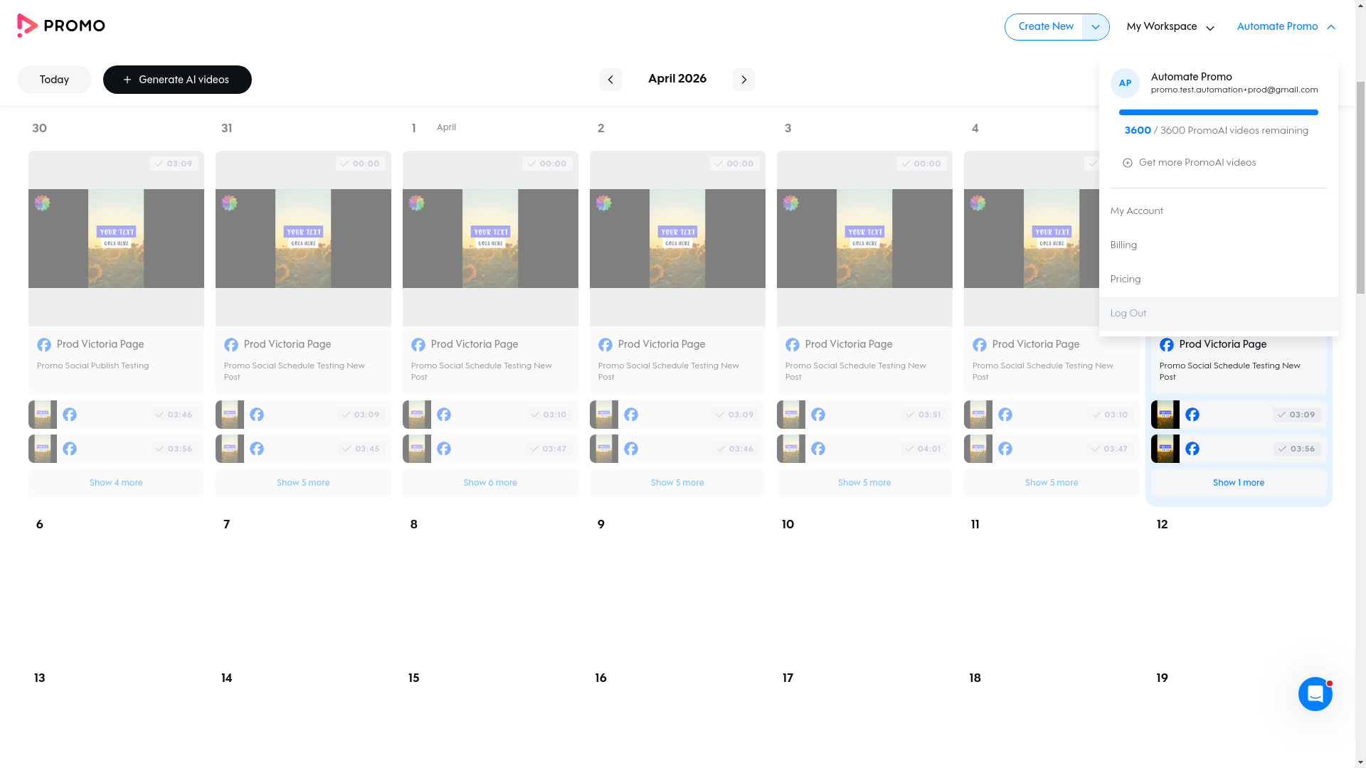 Test failure screenshot