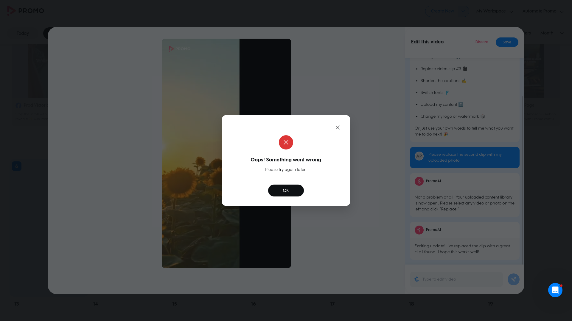 Test failure screenshot