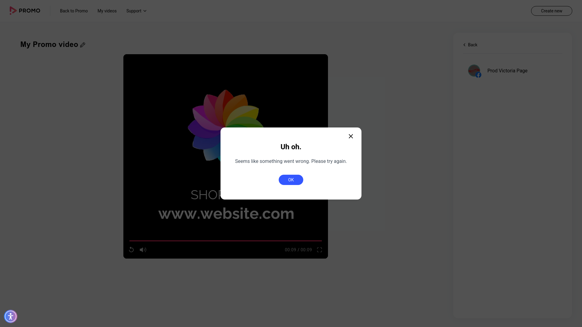 Test failure screenshot