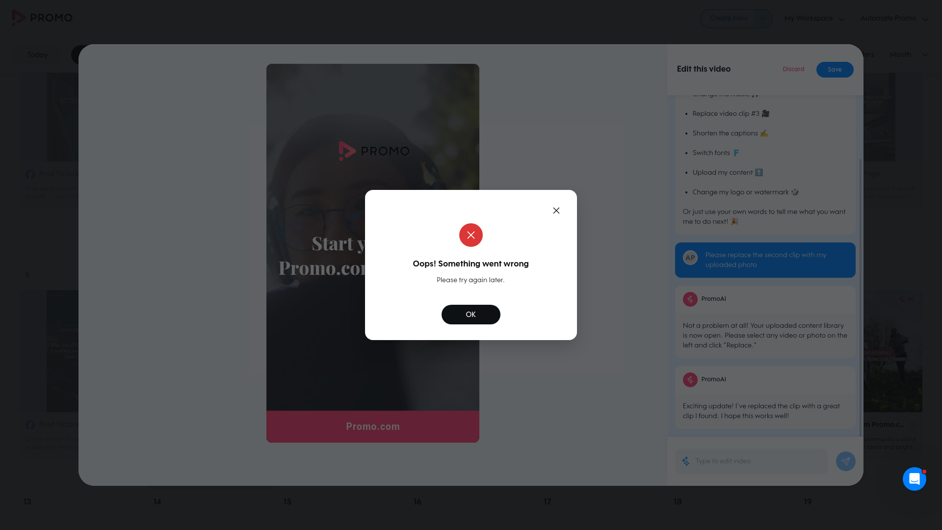Test failure screenshot