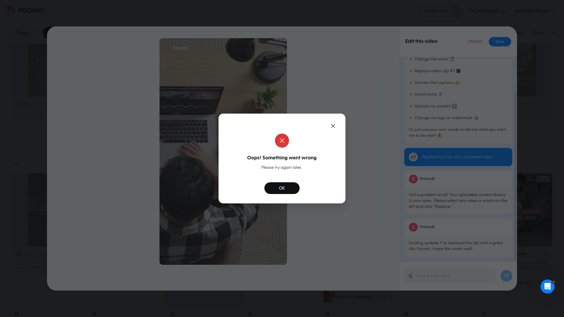 Test failure screenshot