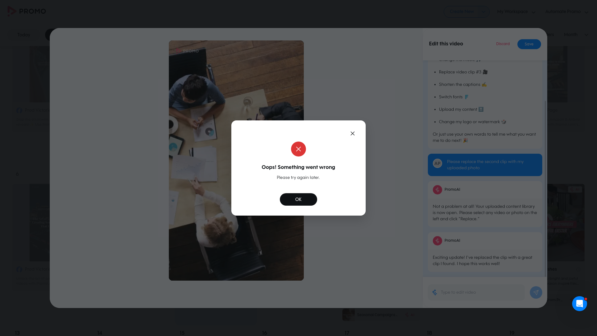 Test failure screenshot