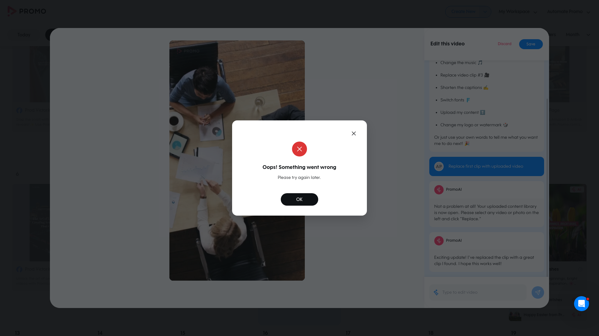 Test failure screenshot