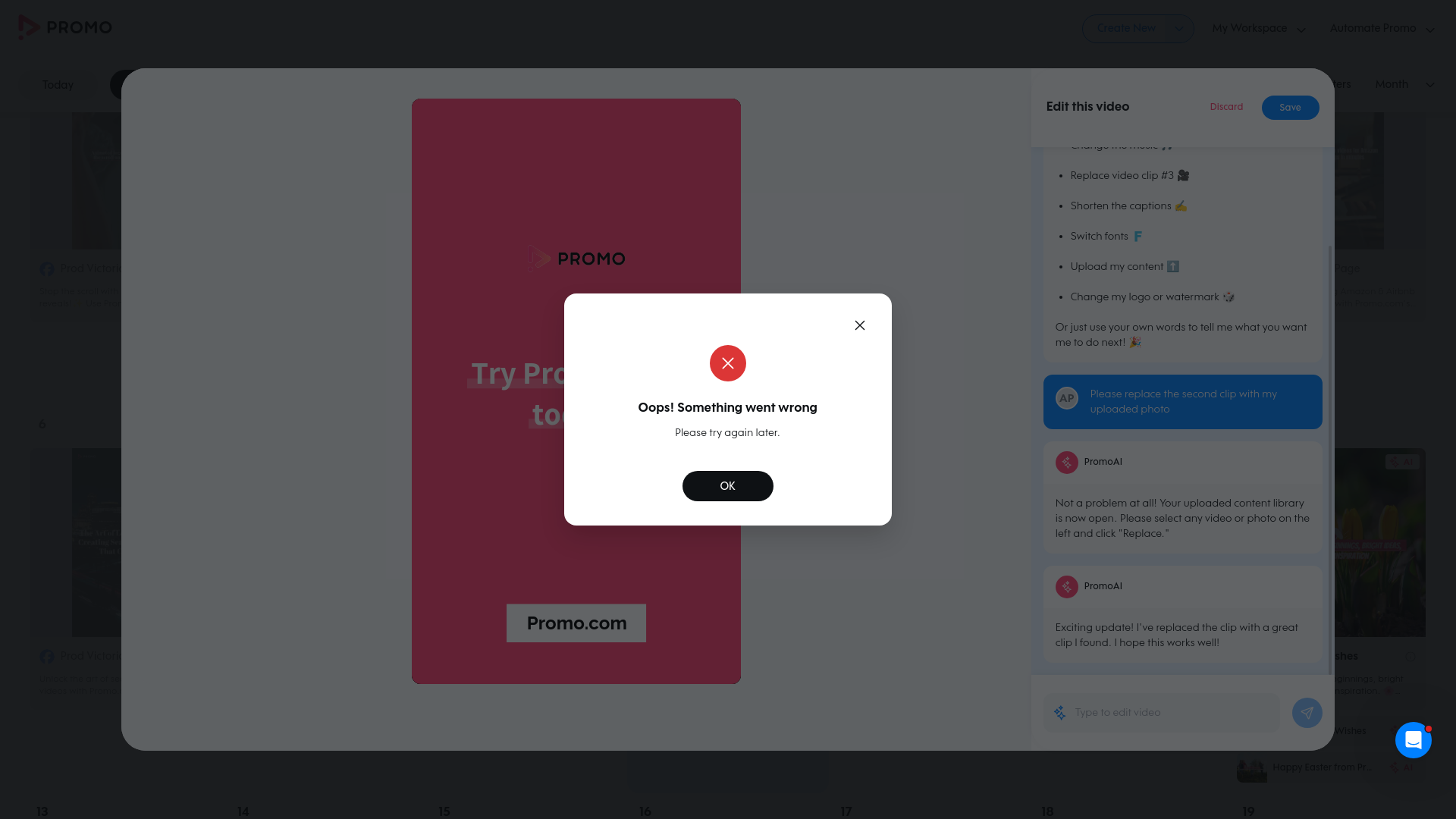 Test failure screenshot