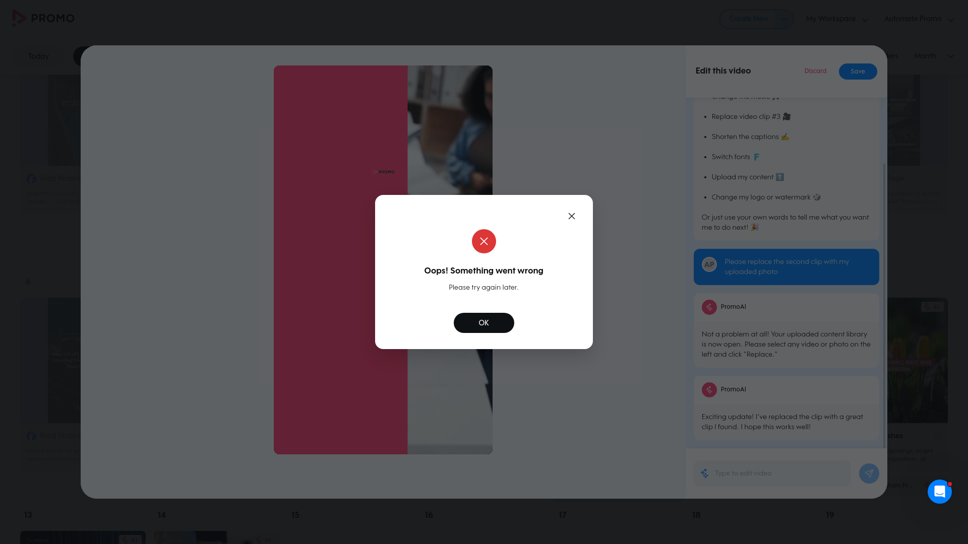 Test failure screenshot
