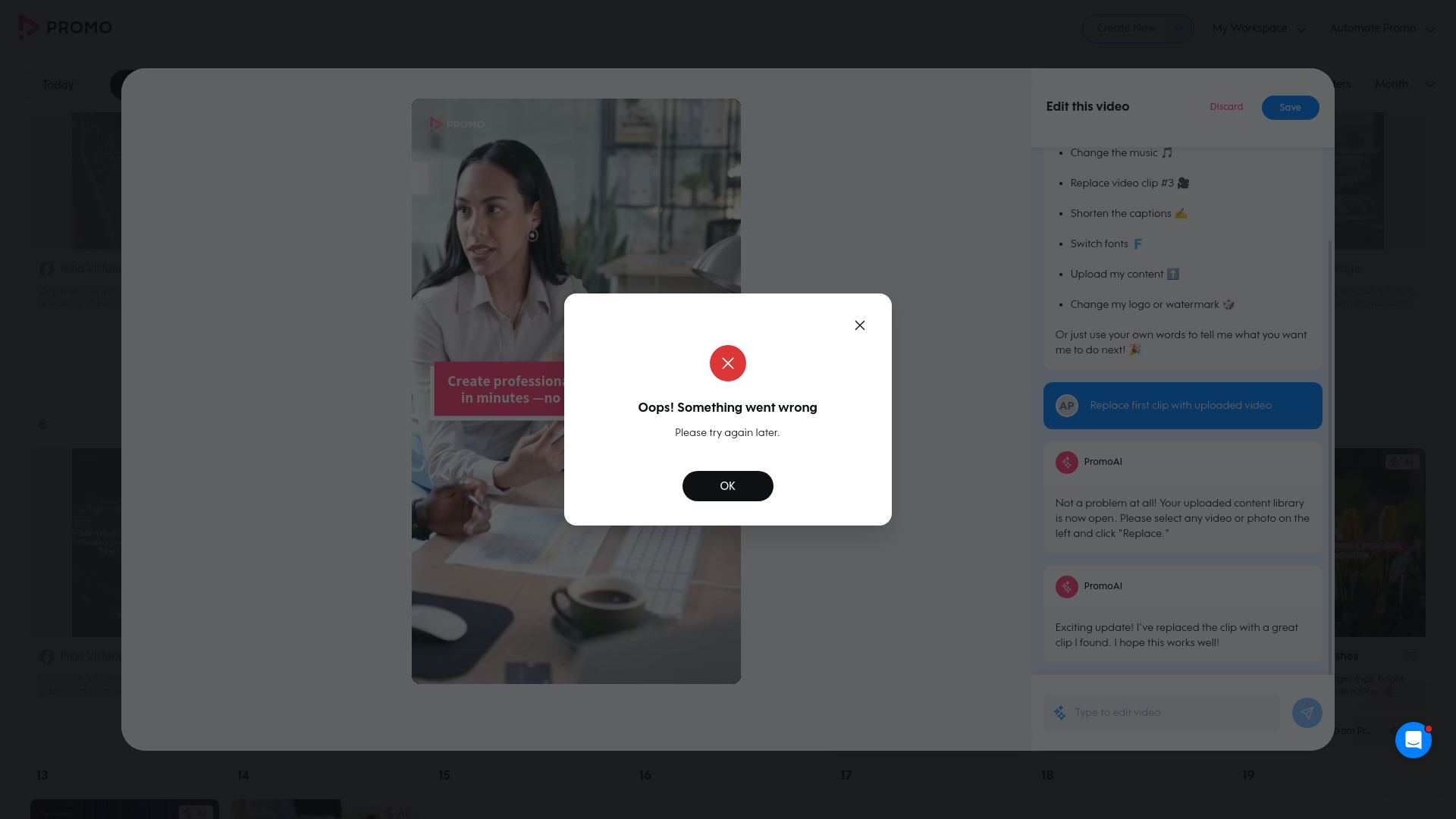 Test failure screenshot