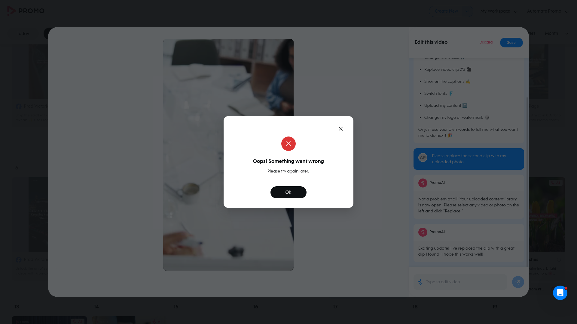 Test failure screenshot