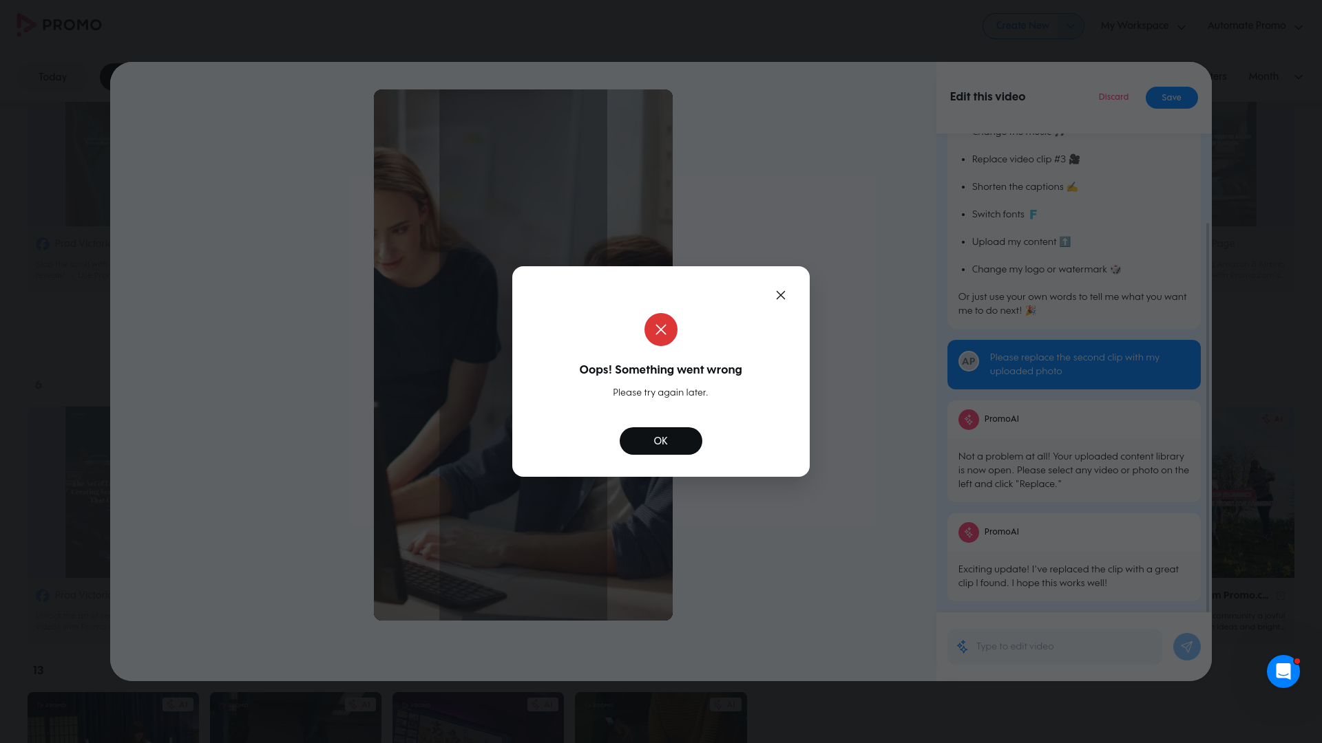 Test failure screenshot