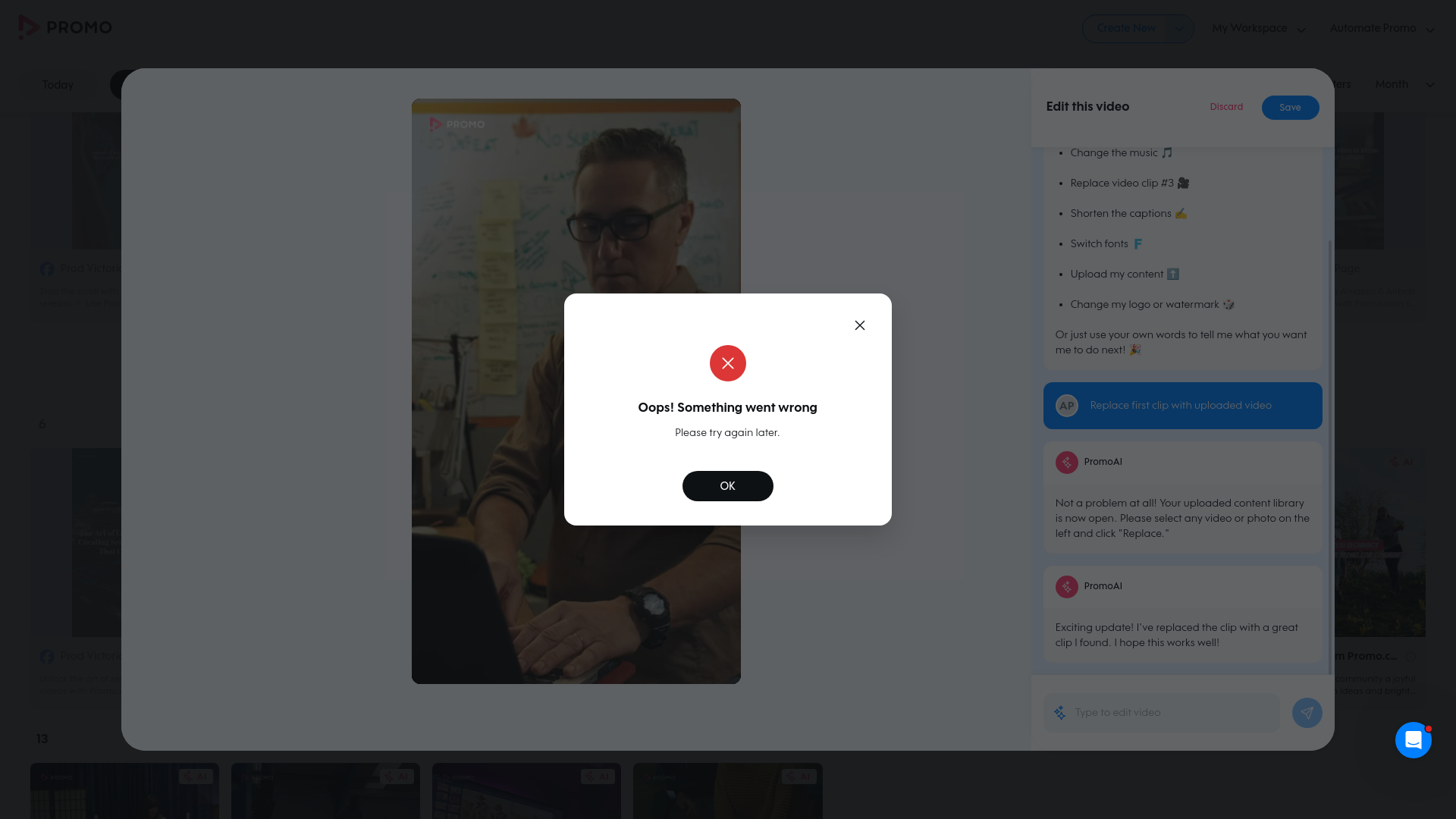Test failure screenshot