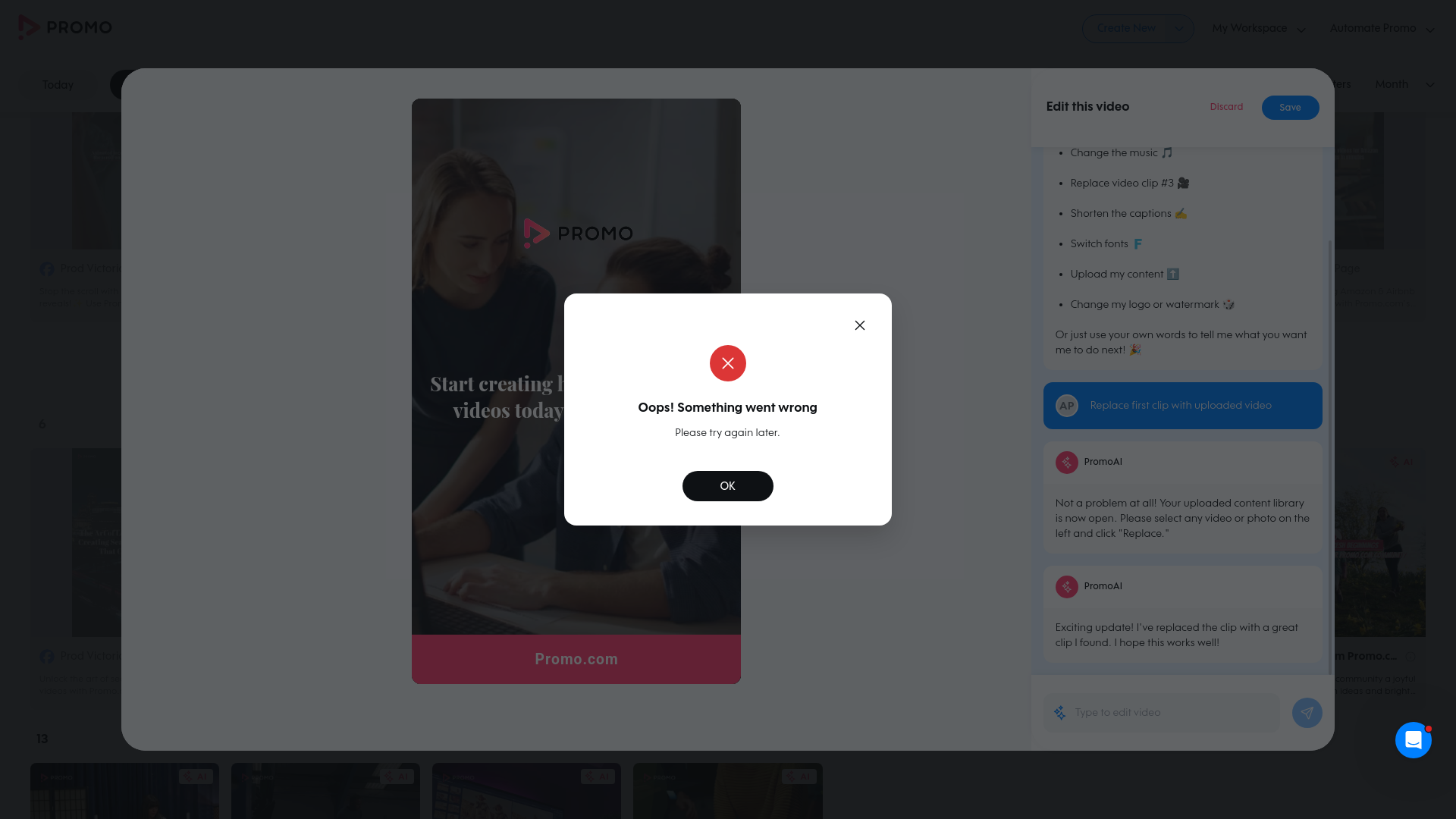 Test failure screenshot