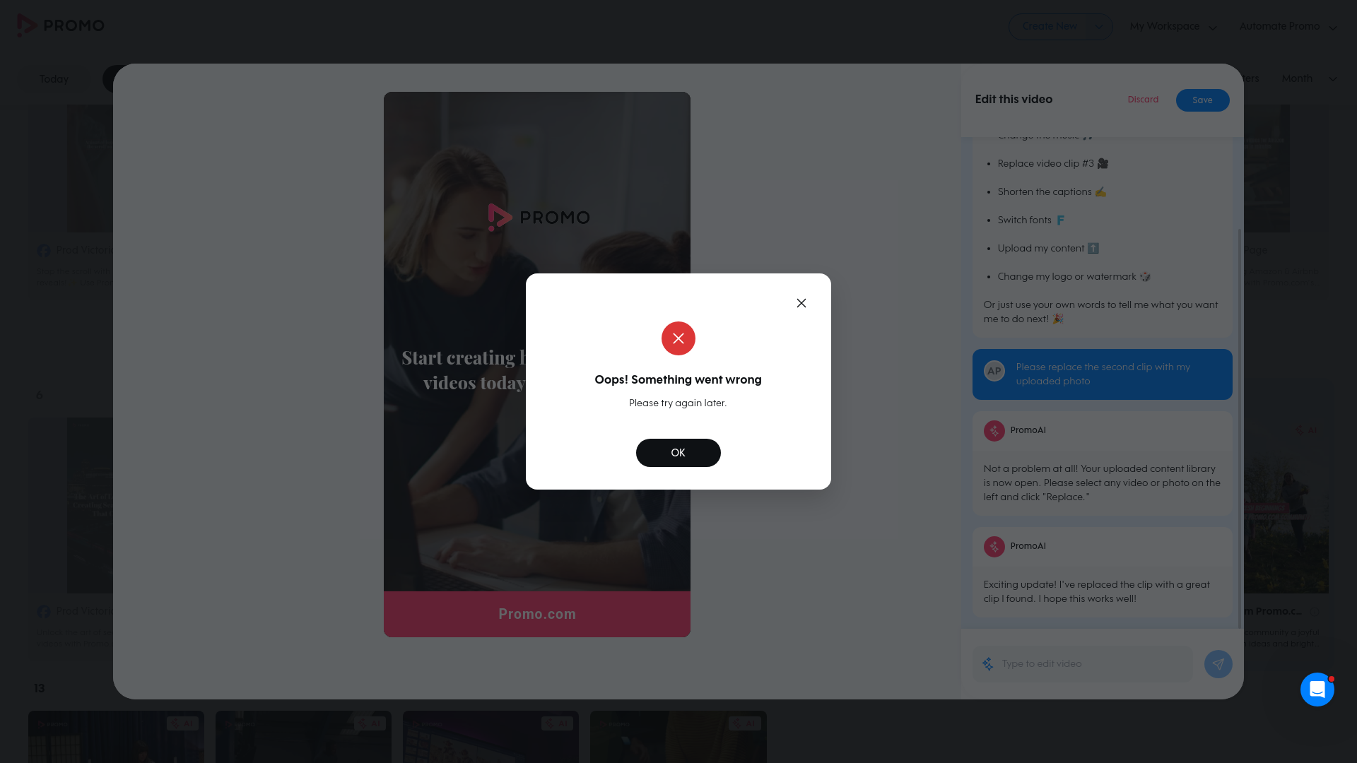 Test failure screenshot