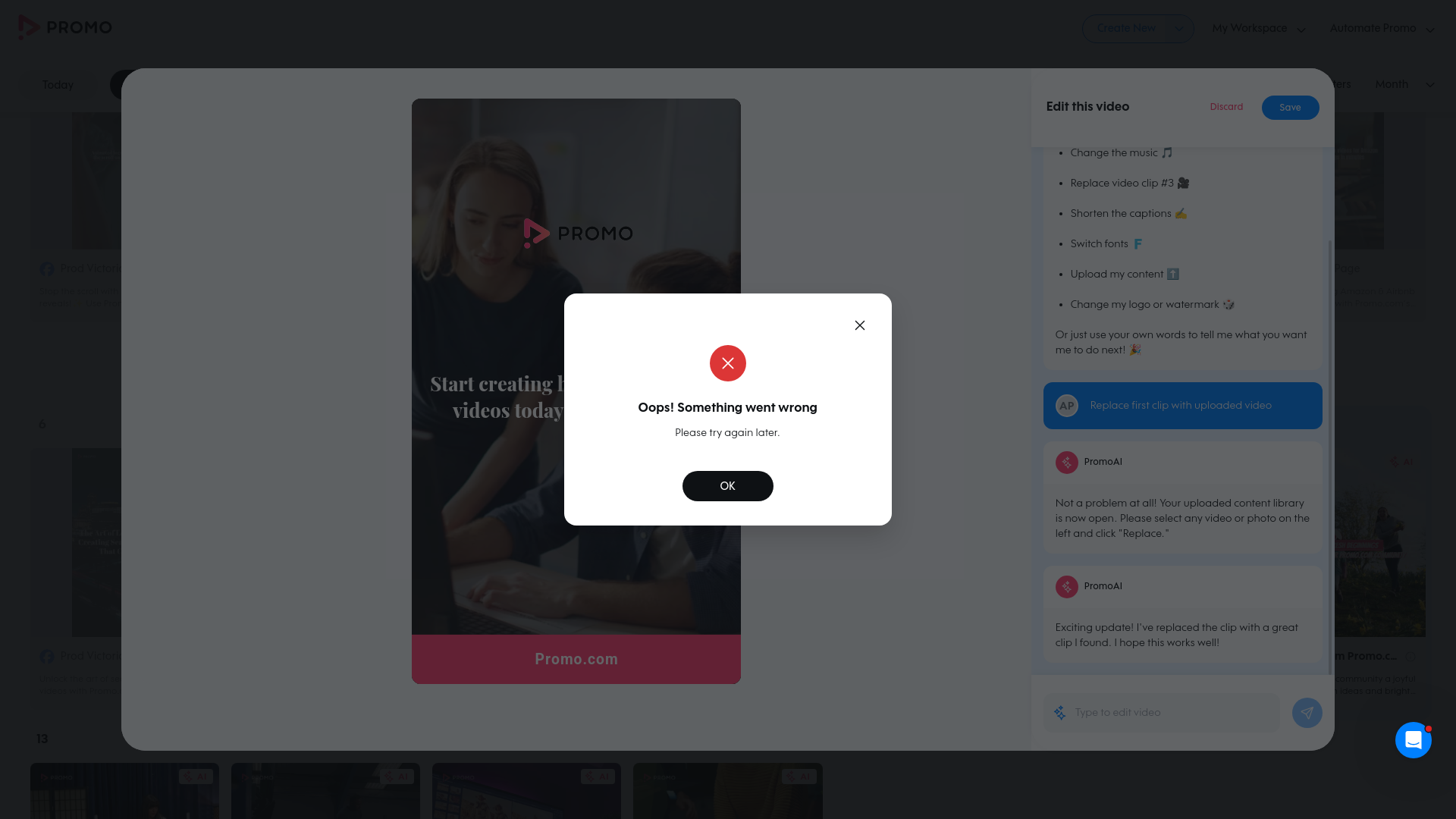 Test failure screenshot