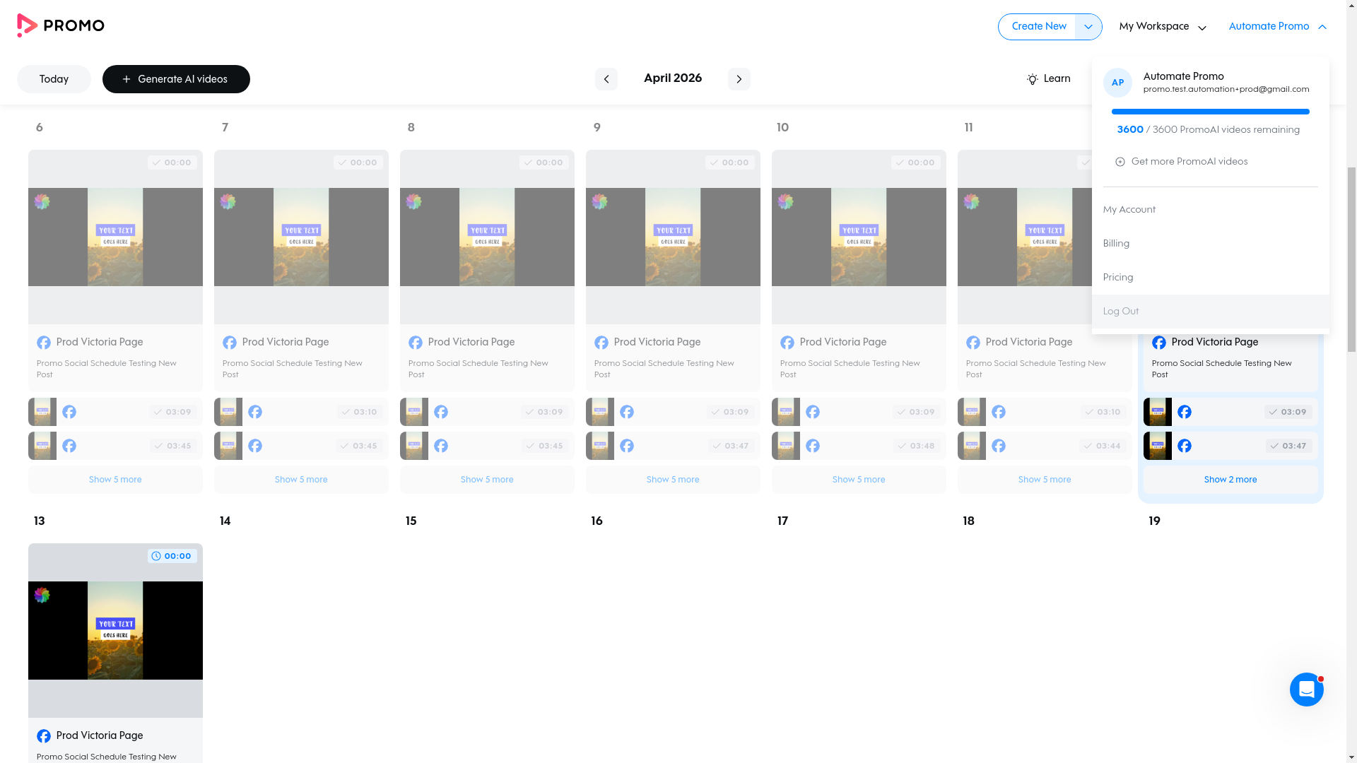 Test failure screenshot
