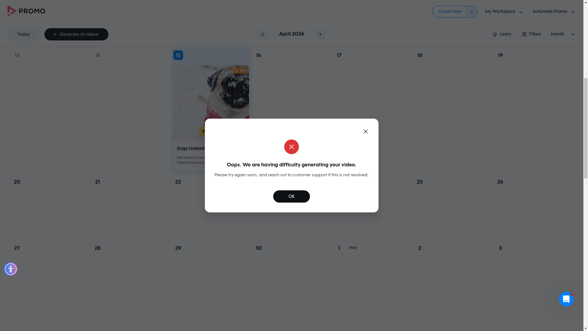 Test failure screenshot