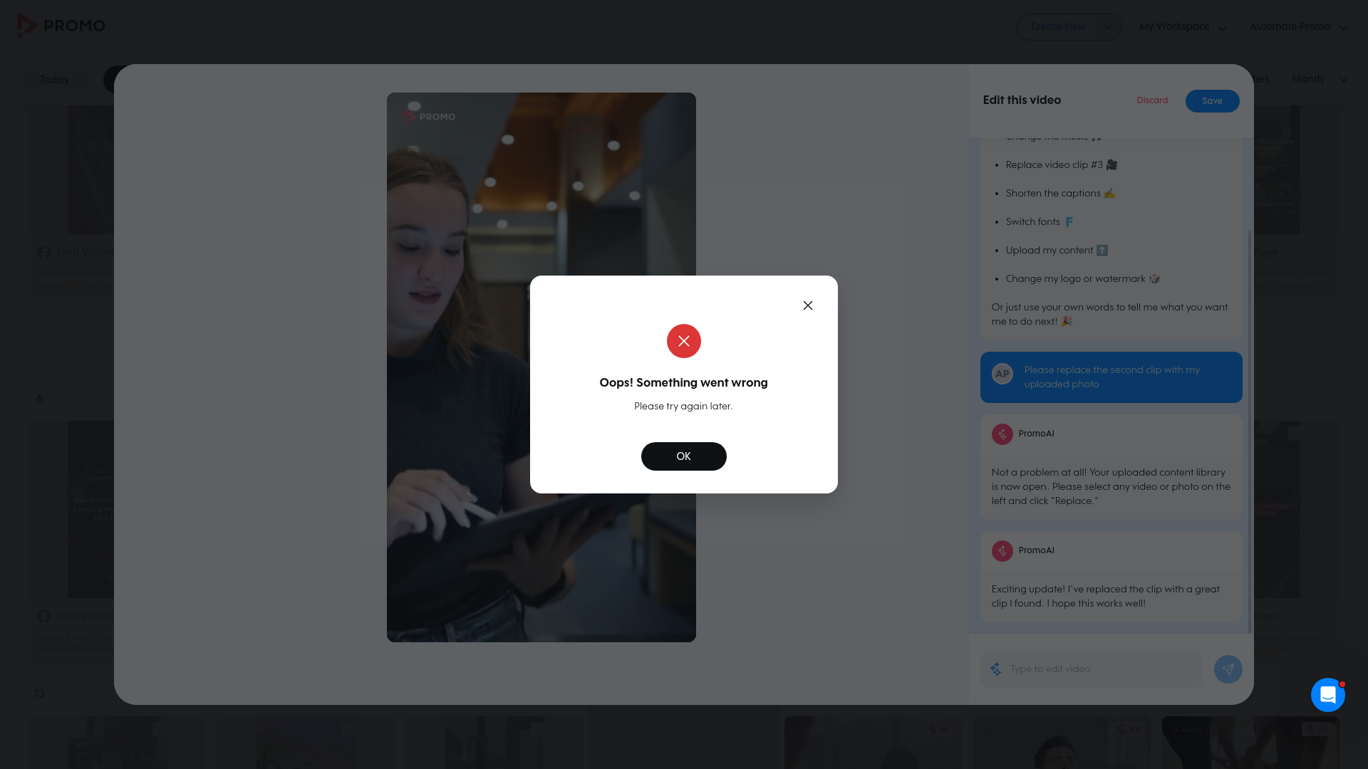 Test failure screenshot