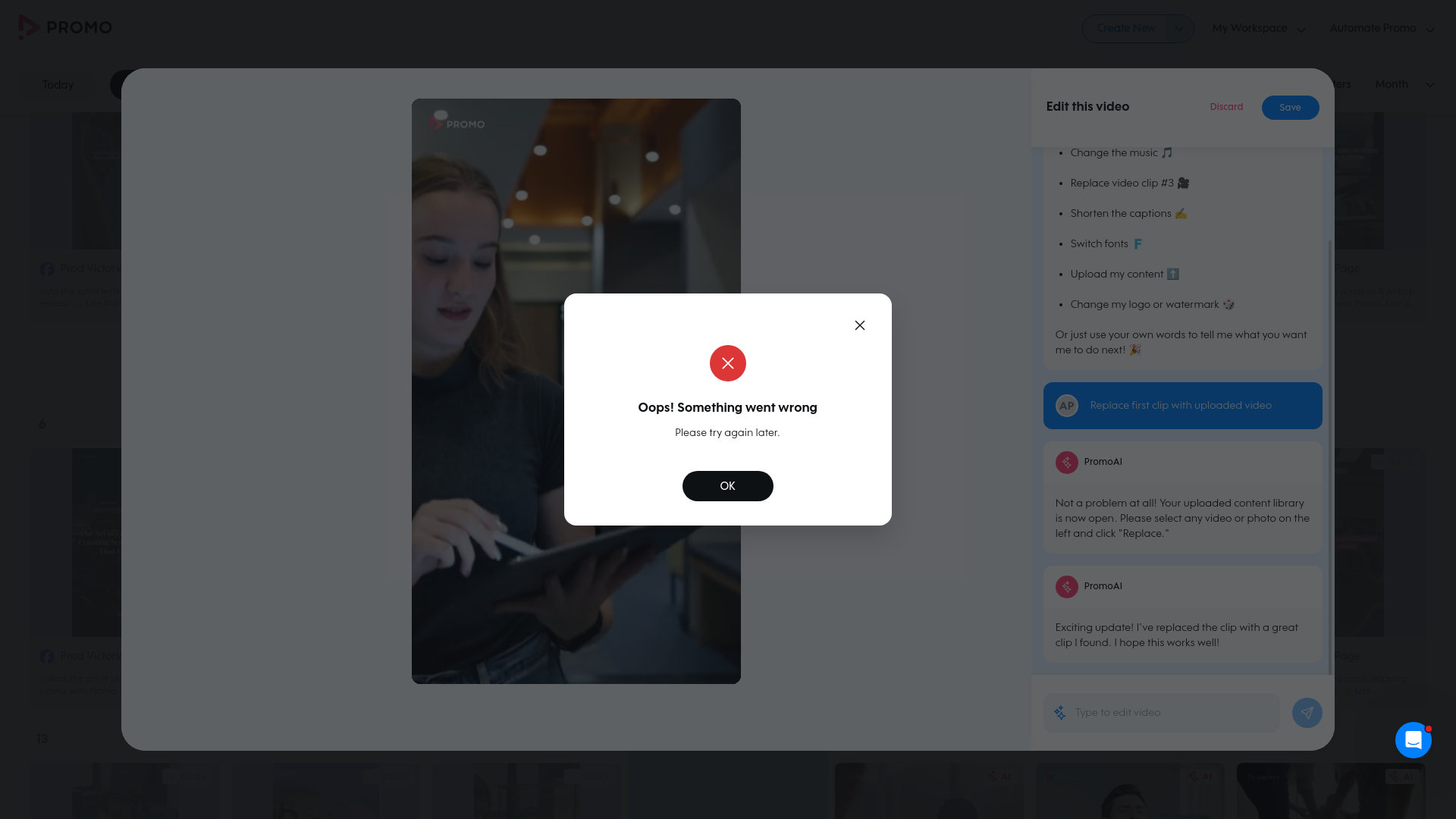 Test failure screenshot