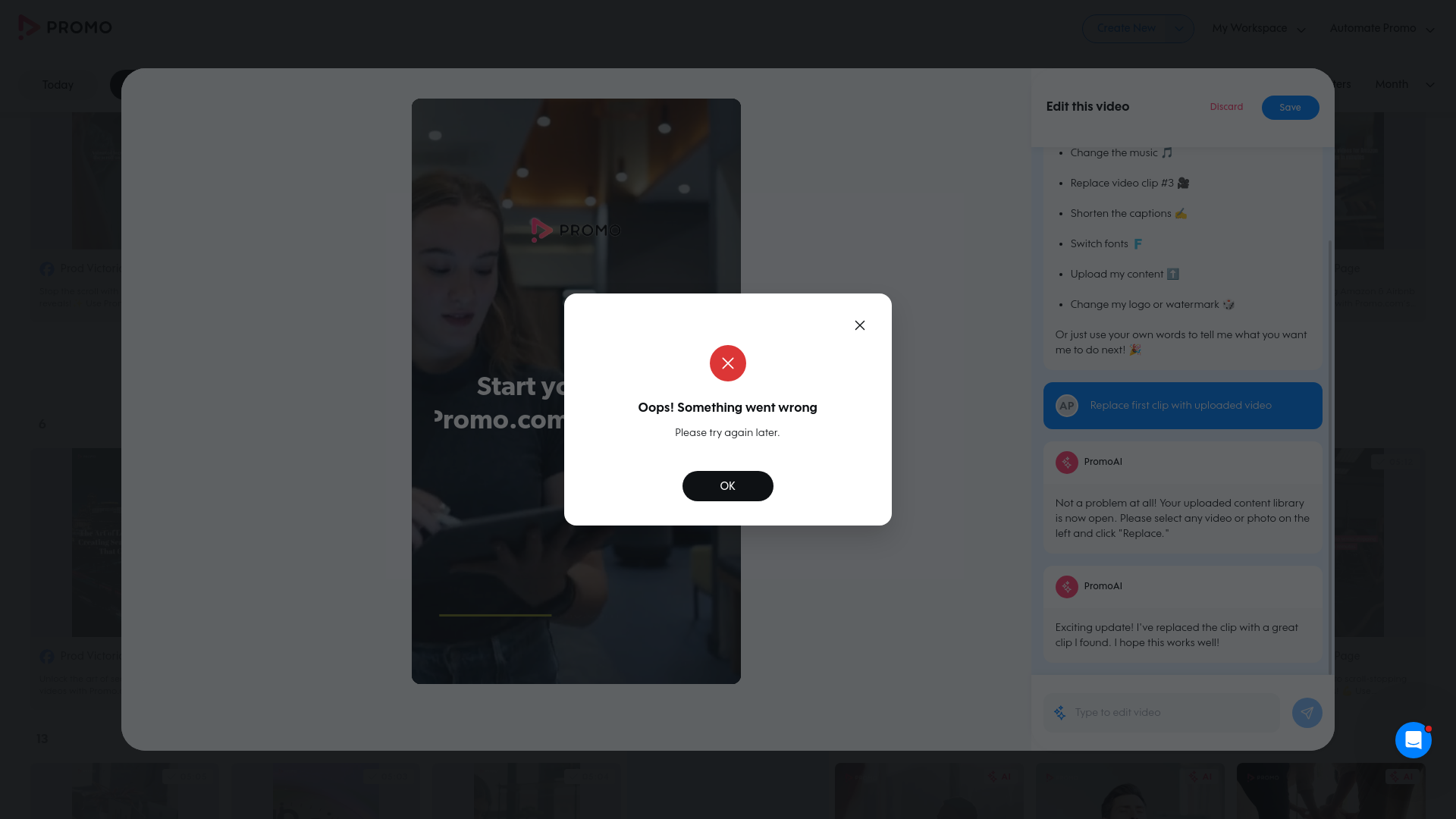 Test failure screenshot