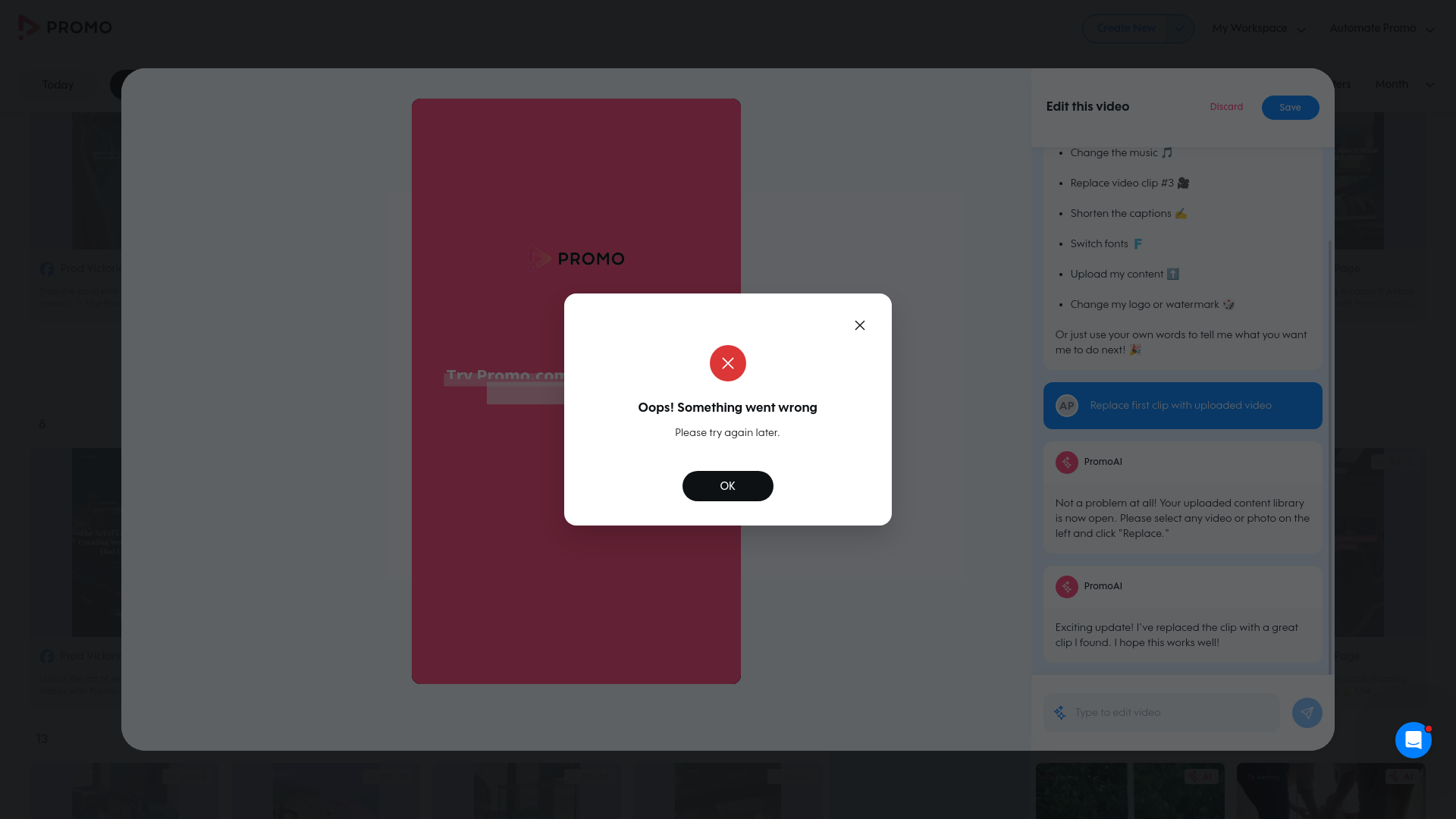 Test failure screenshot