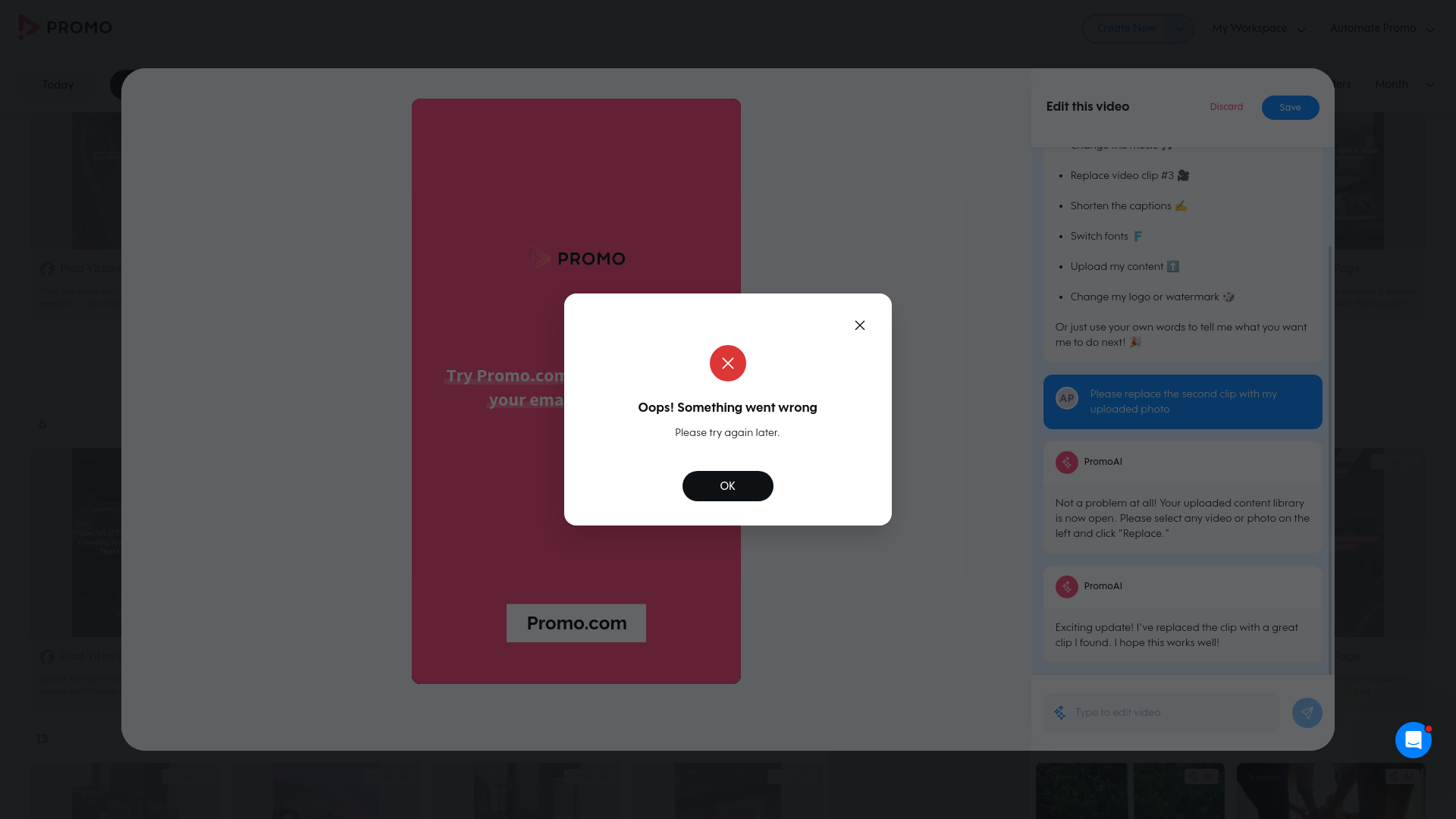 Test failure screenshot