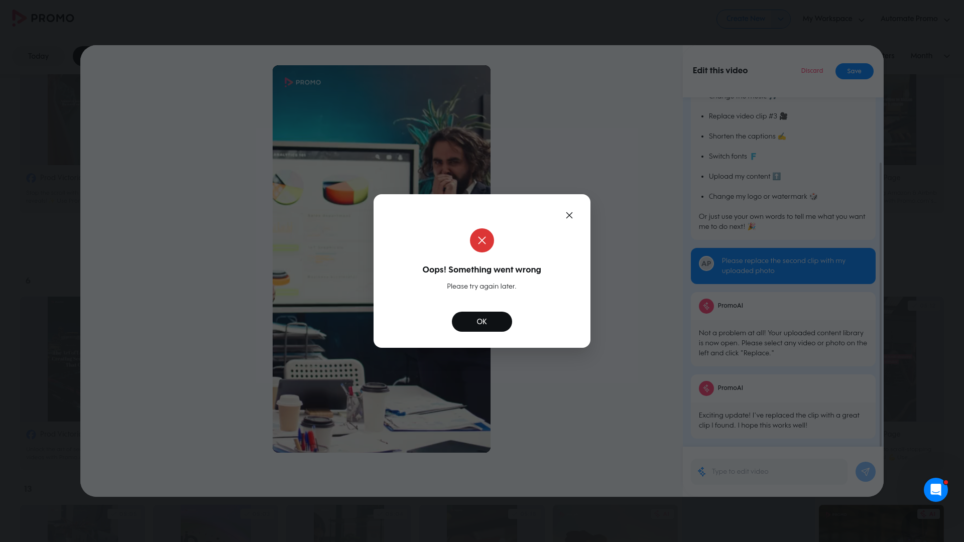 Test failure screenshot