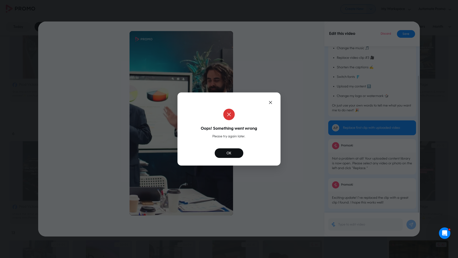 Test failure screenshot