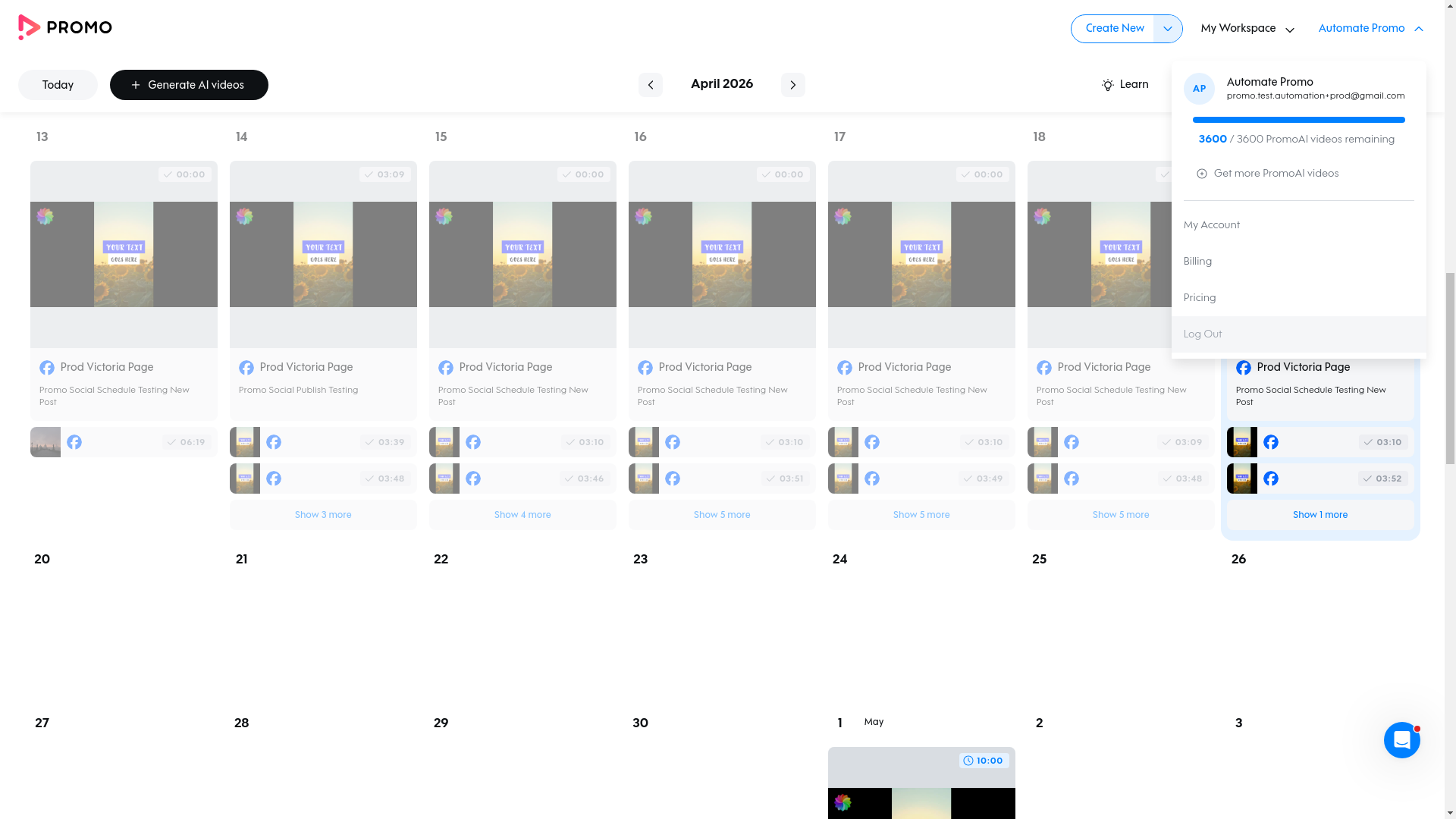 Test failure screenshot