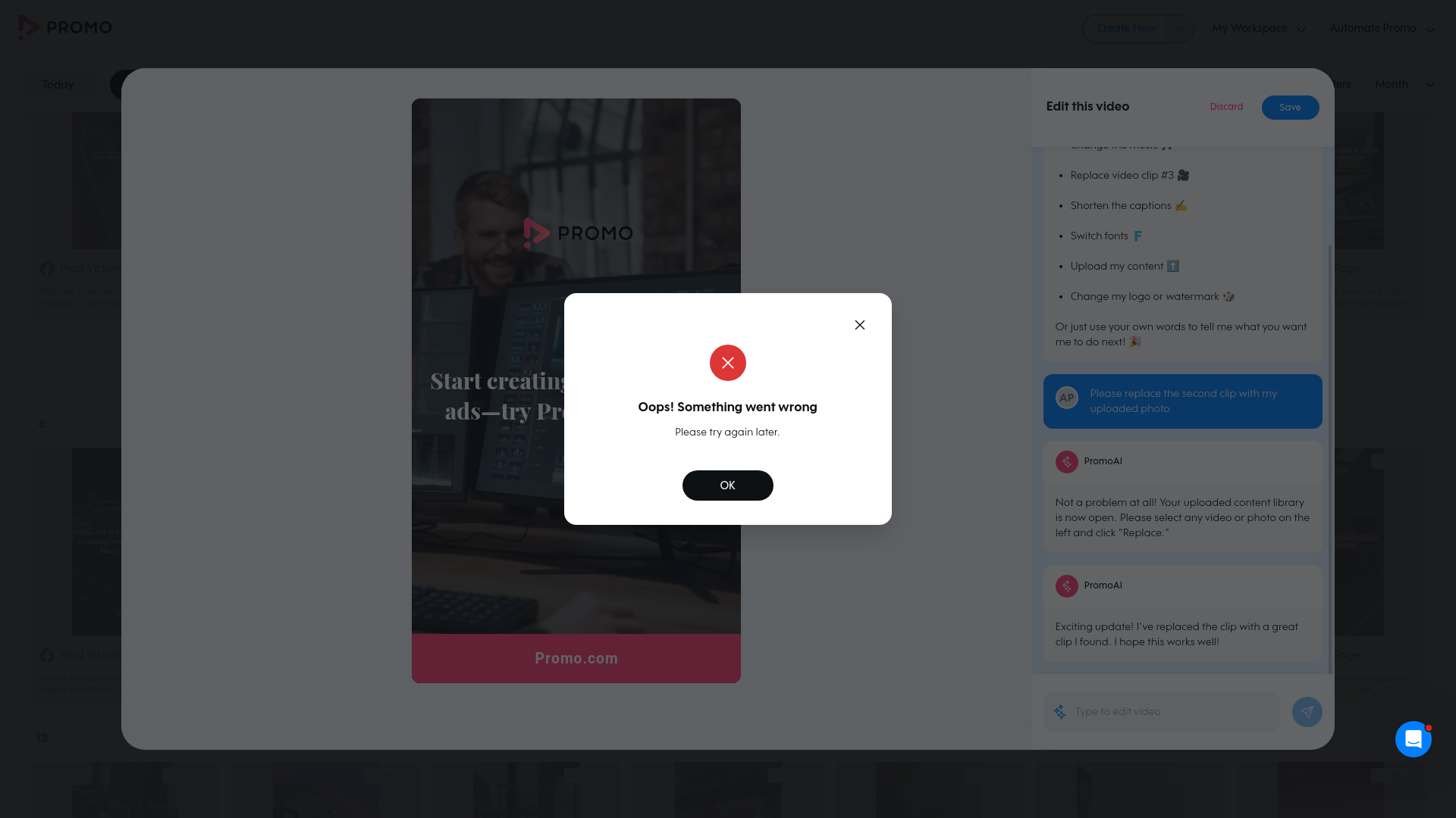 Test failure screenshot