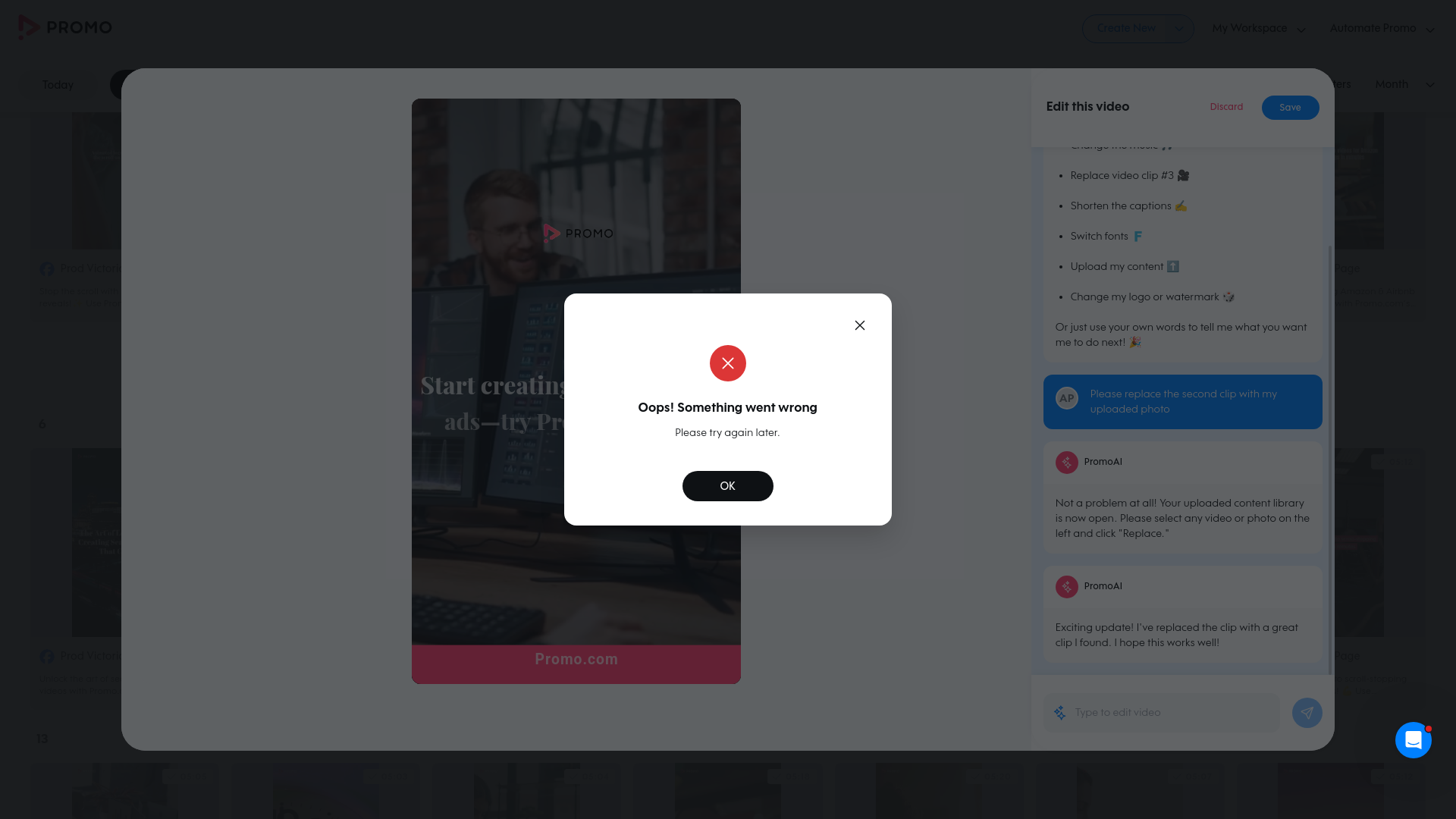 Test failure screenshot