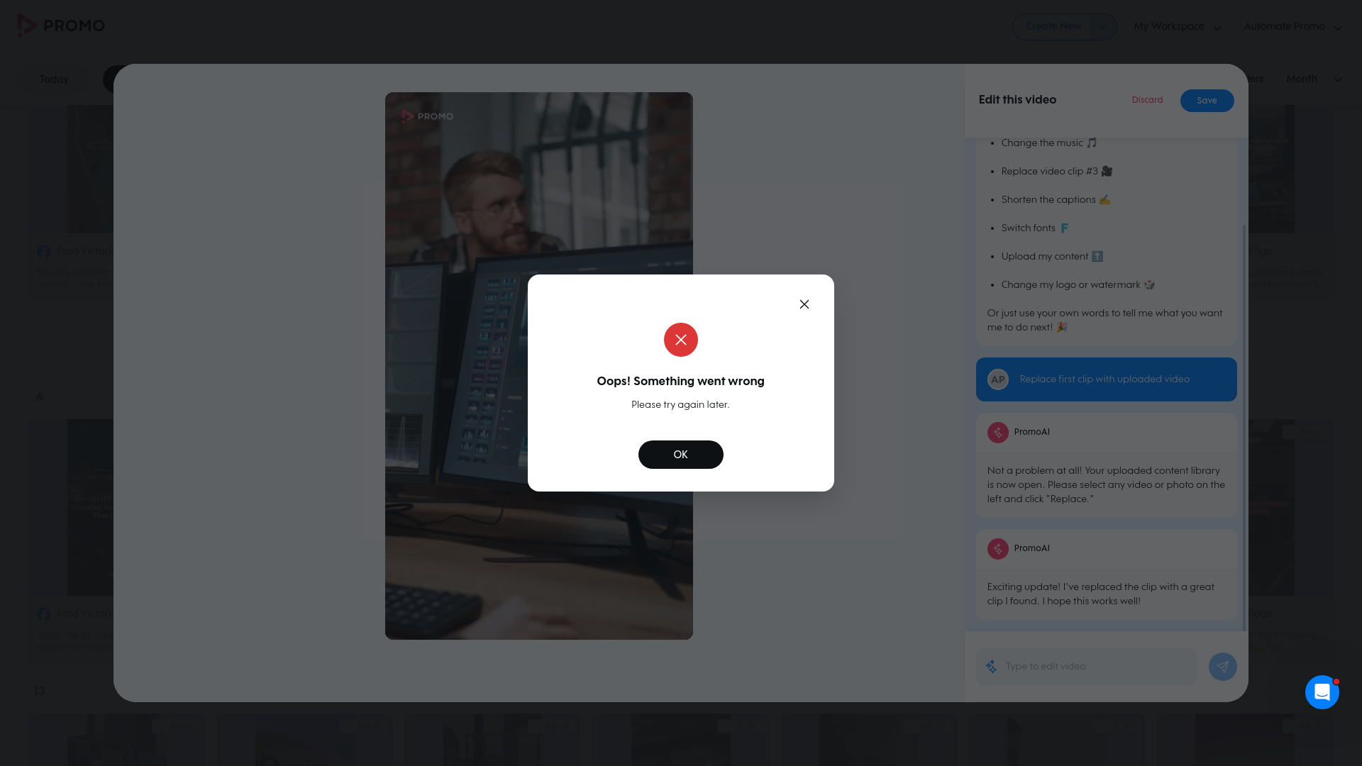 Test failure screenshot