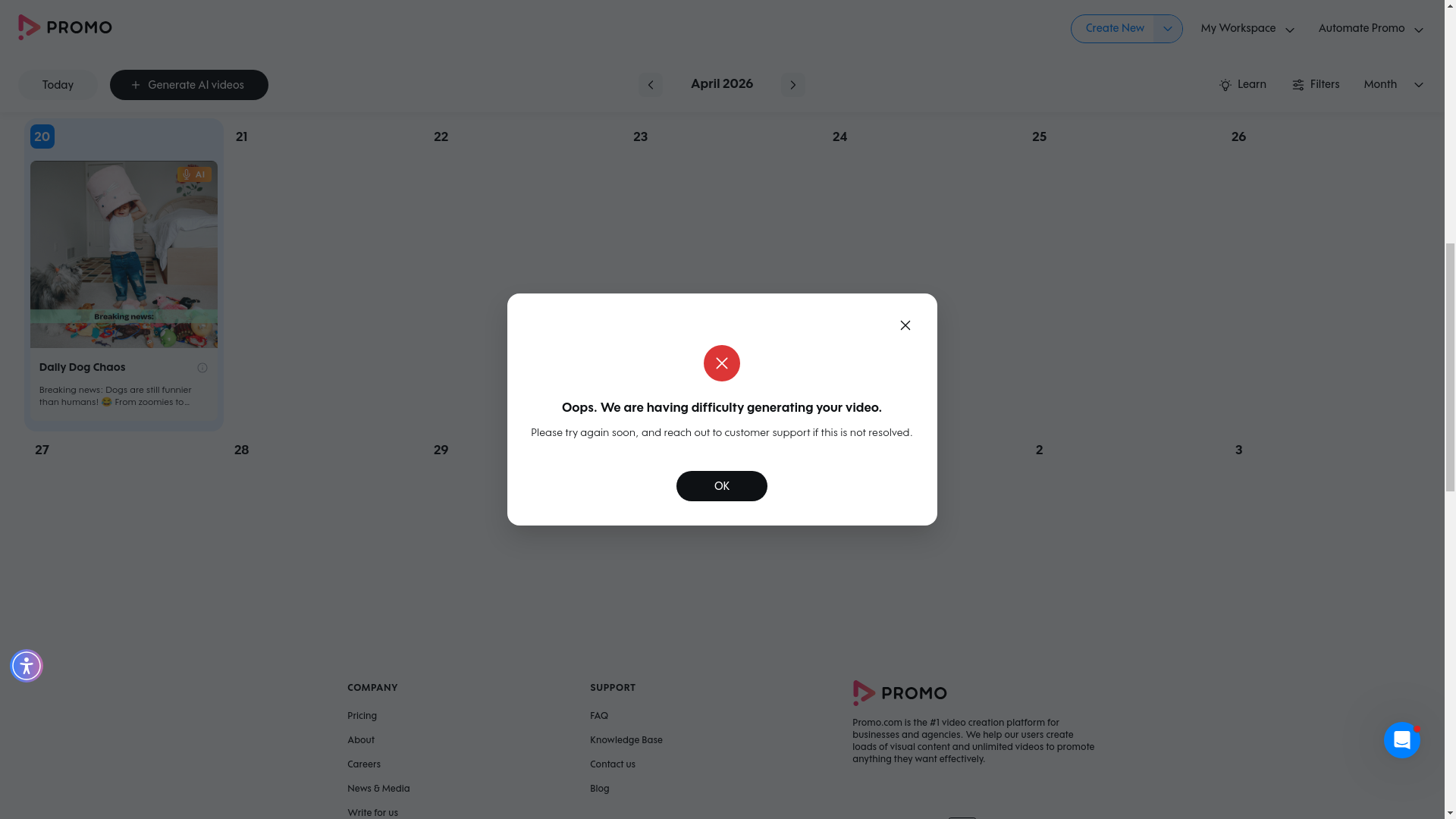 Test failure screenshot