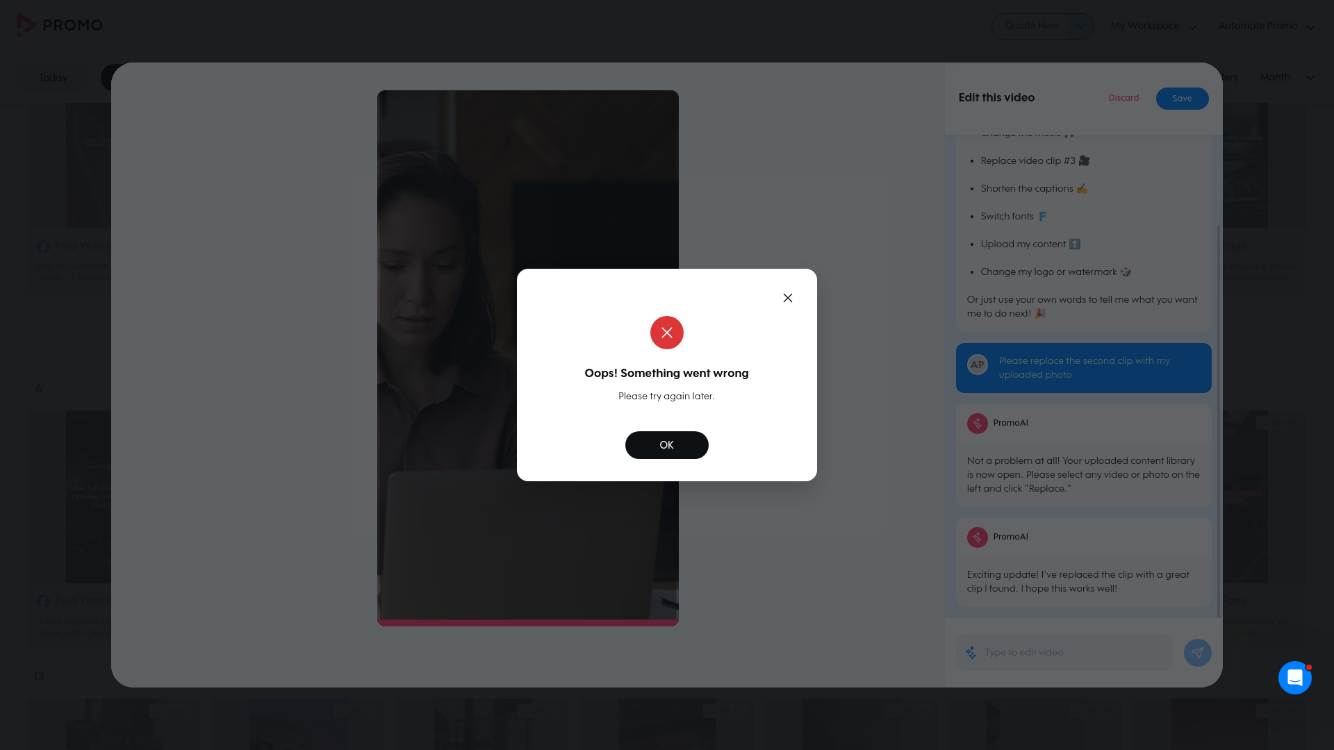 Test failure screenshot