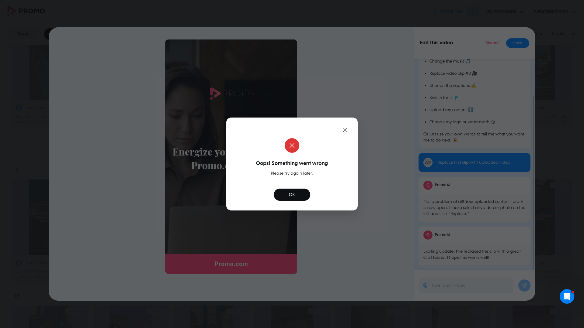 Test failure screenshot