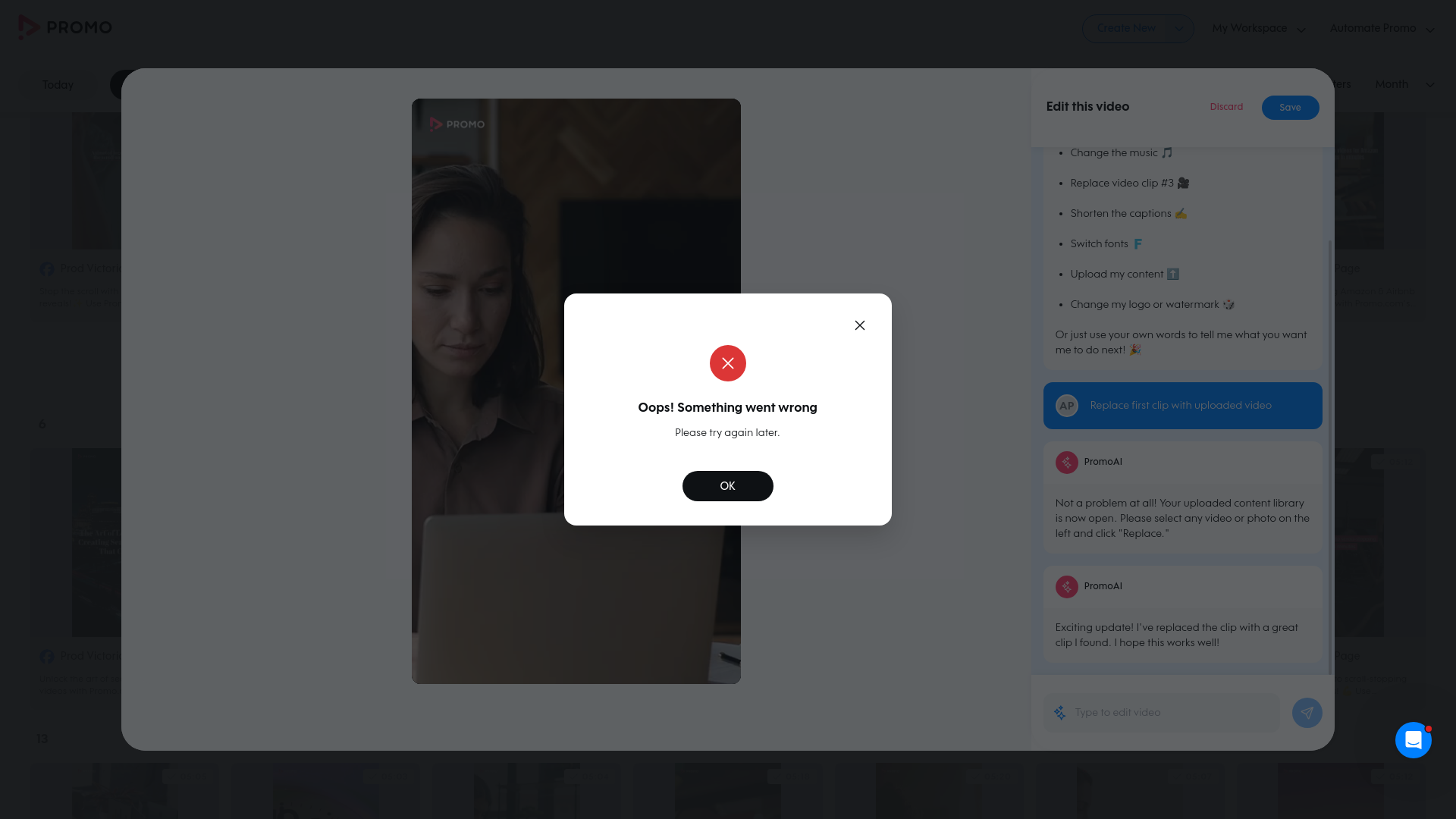 Test failure screenshot