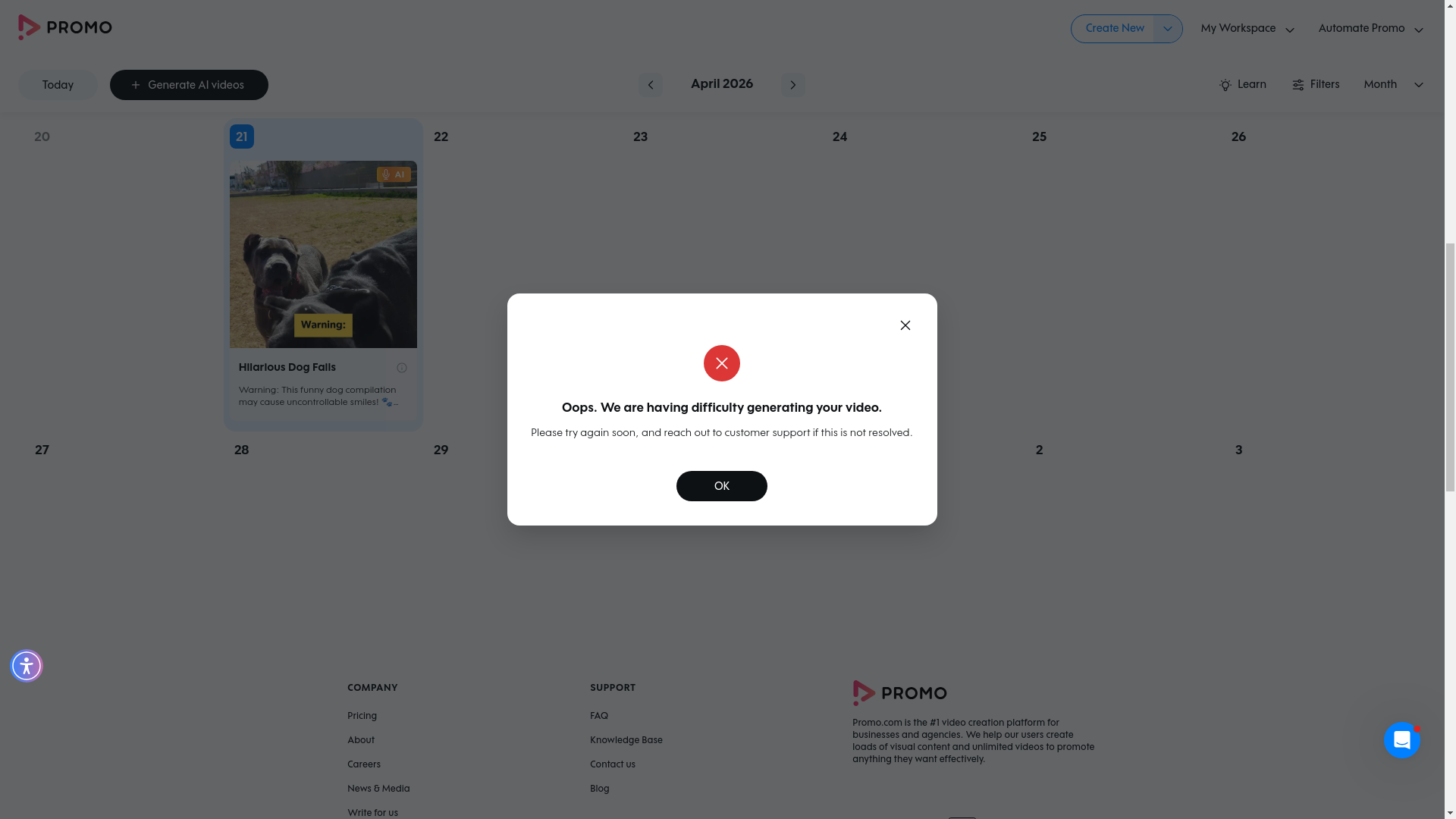 Test failure screenshot