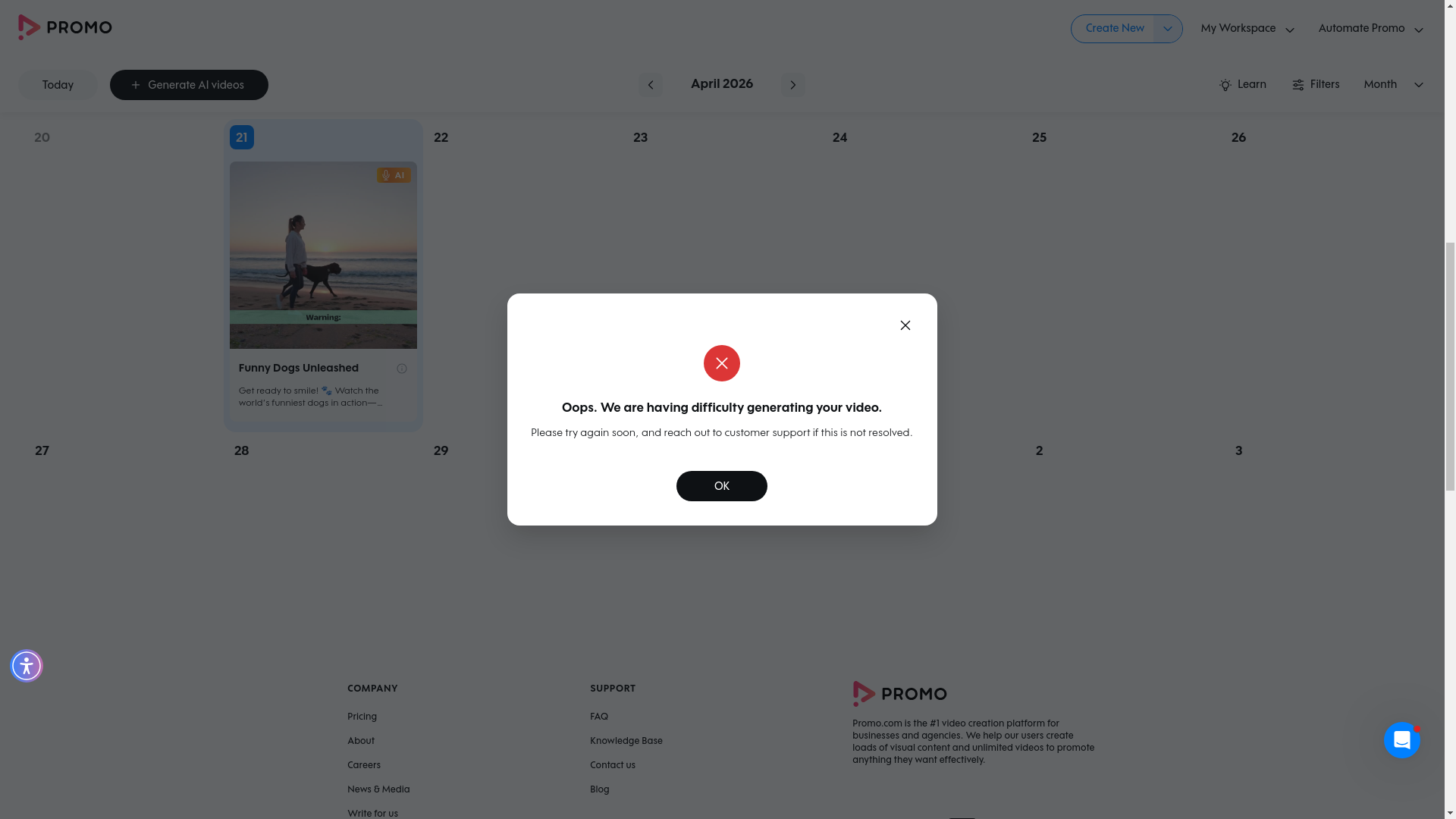 Test failure screenshot