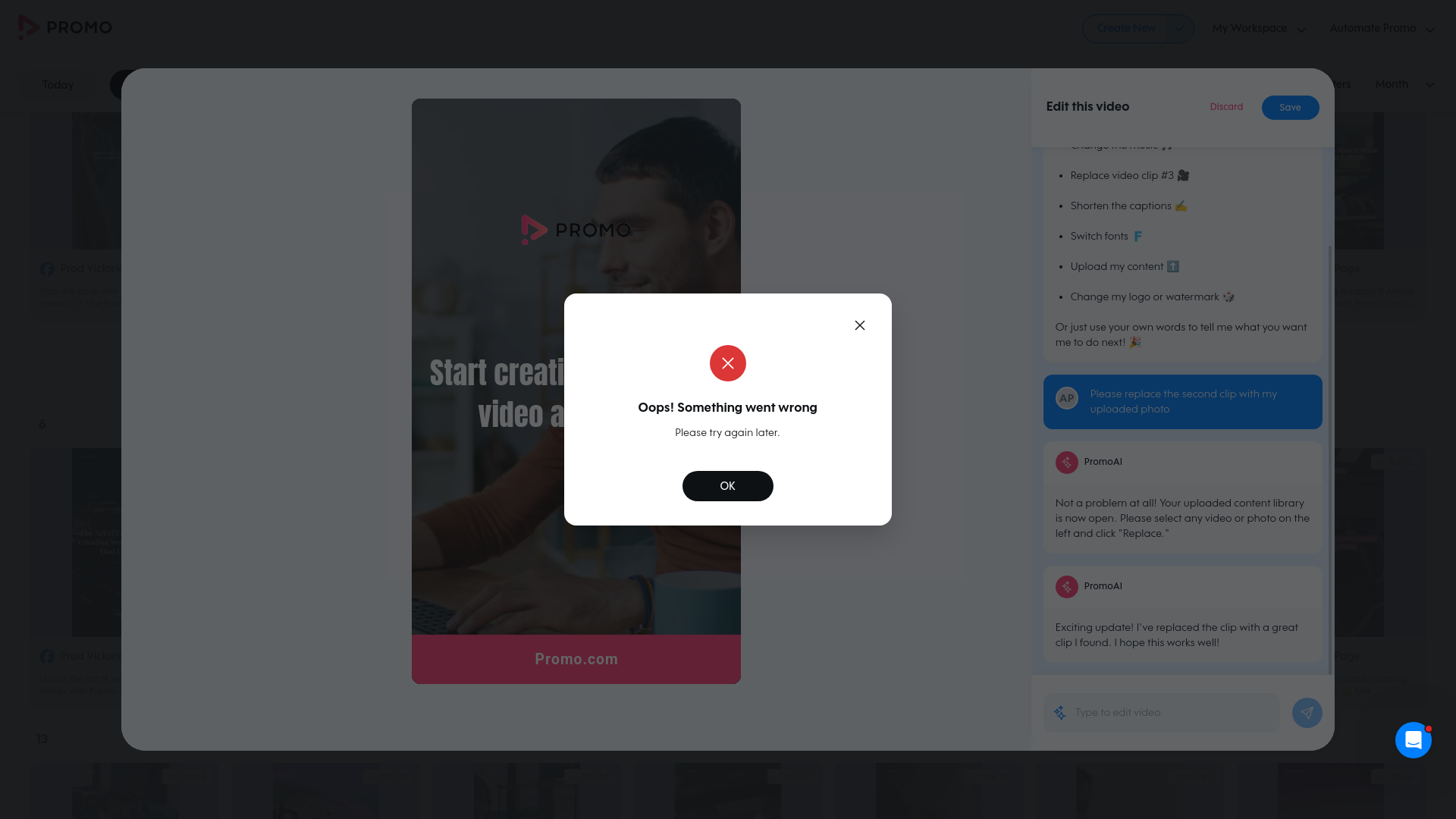 Test failure screenshot