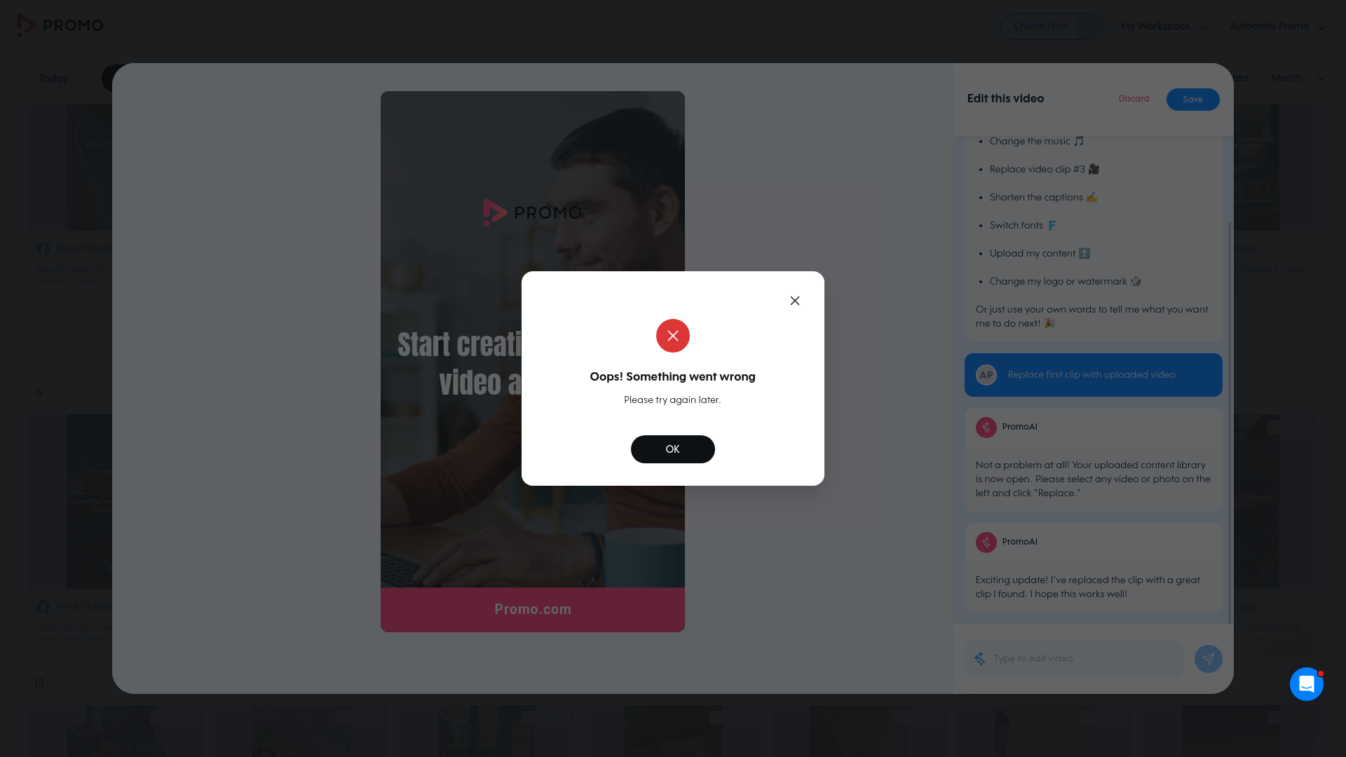 Test failure screenshot