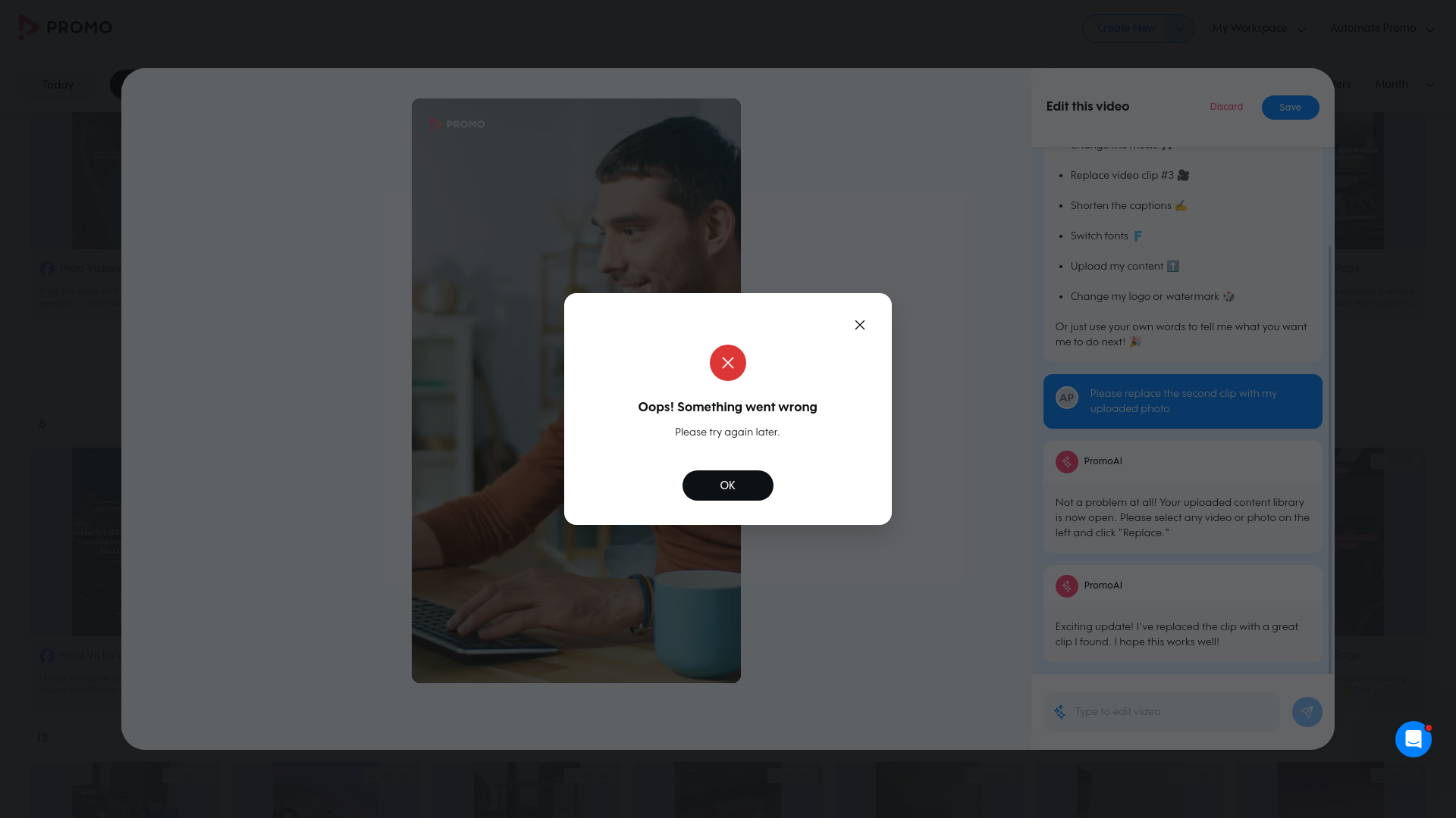 Test failure screenshot