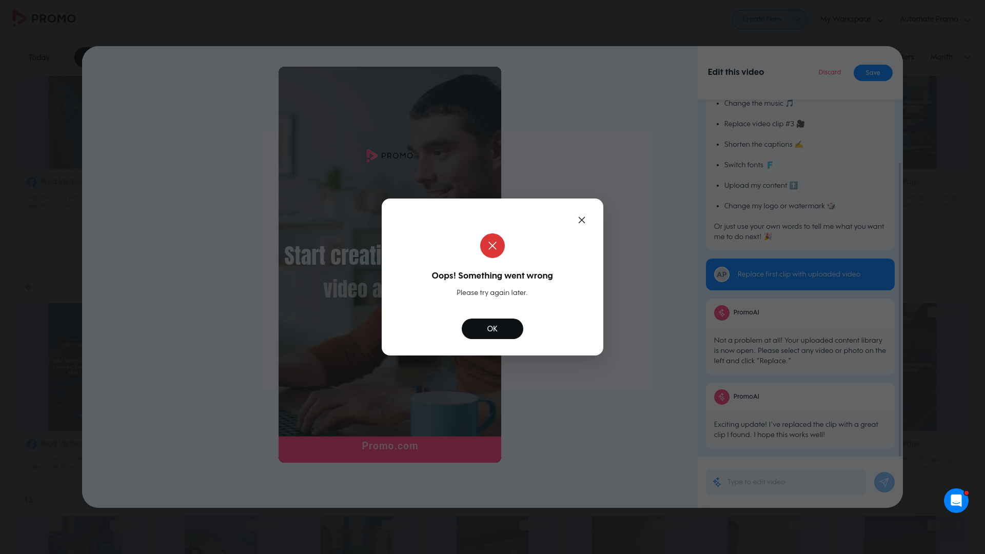 Test failure screenshot