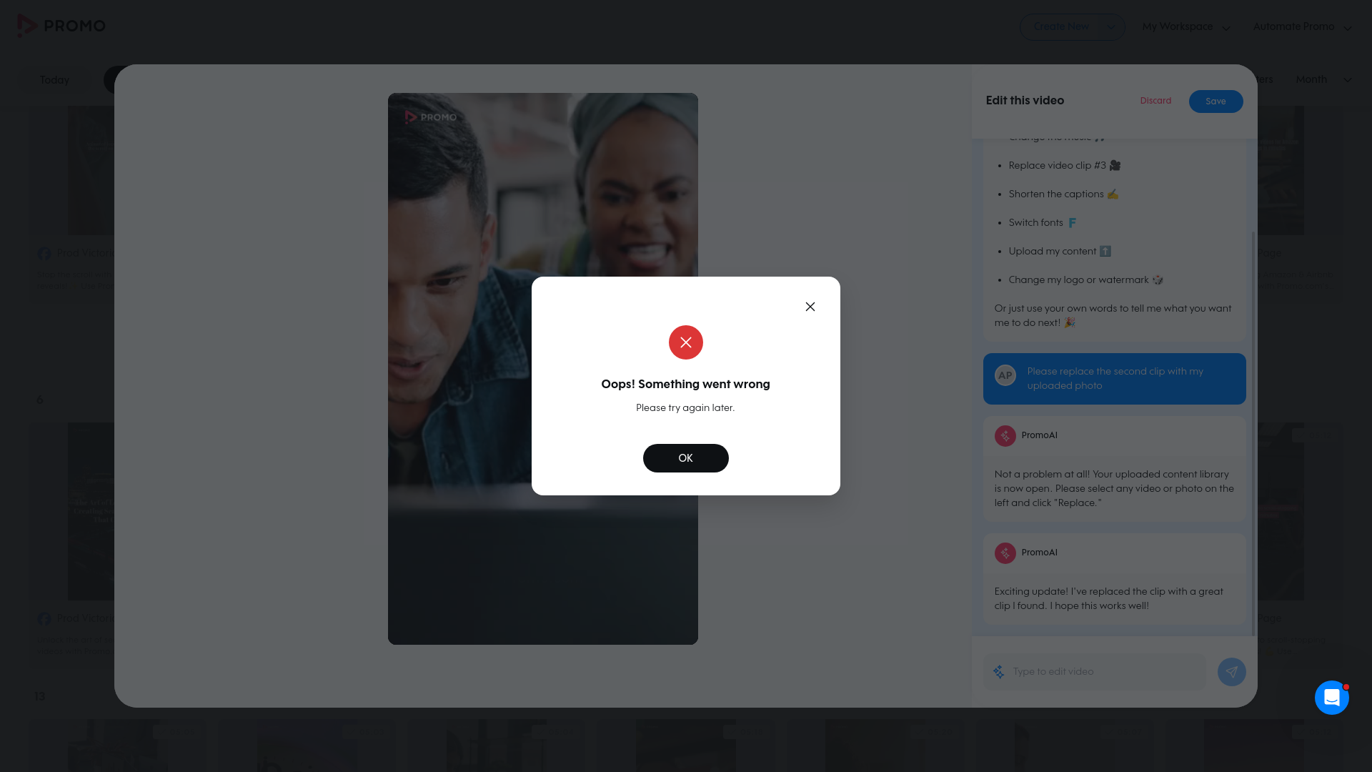 Test failure screenshot