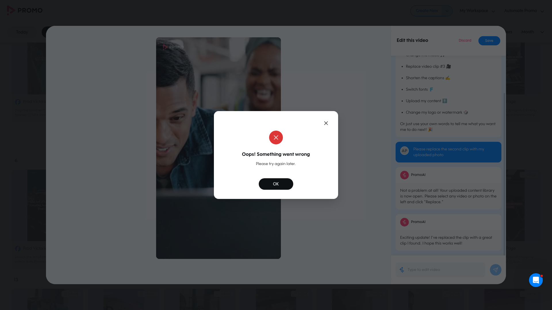 Test failure screenshot
