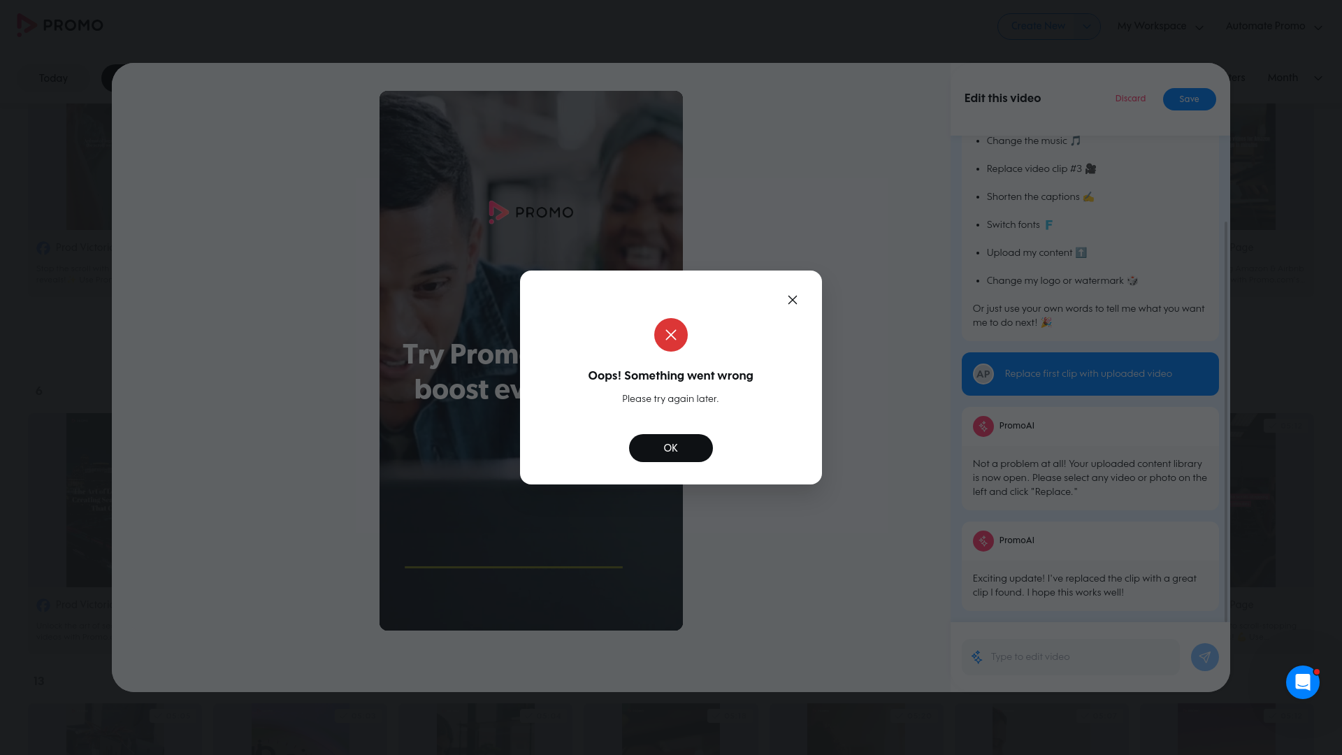 Test failure screenshot